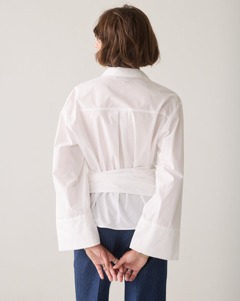Wrapblouse crispy poplin