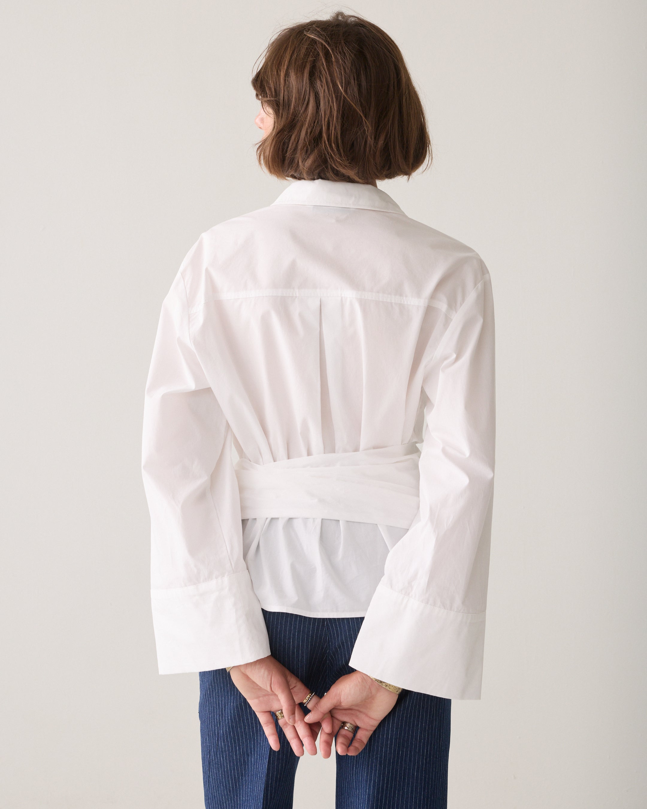 Wrapblouse crispy poplin