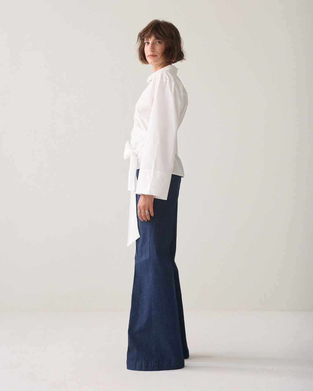 Wrapblouse crispy poplin