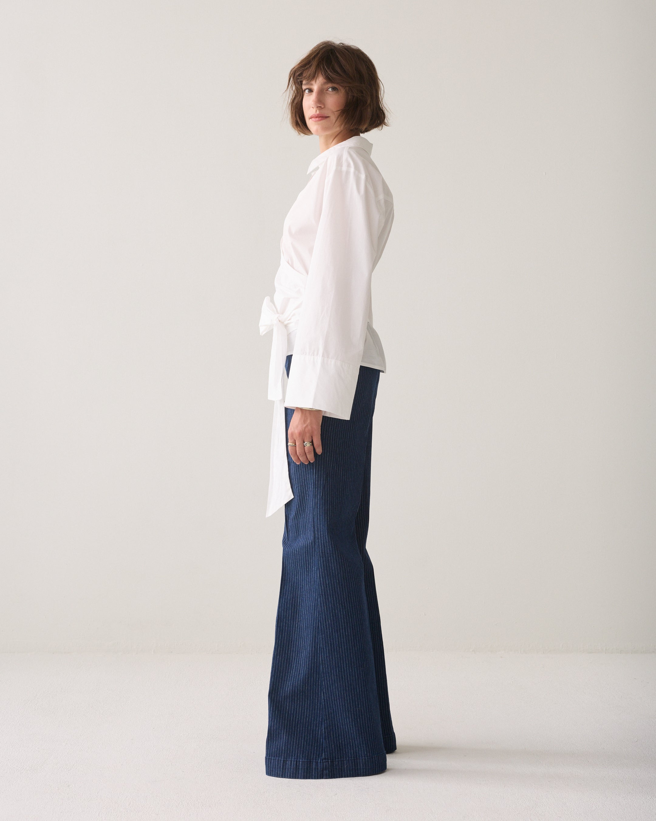 Wrapblouse crispy poplin
