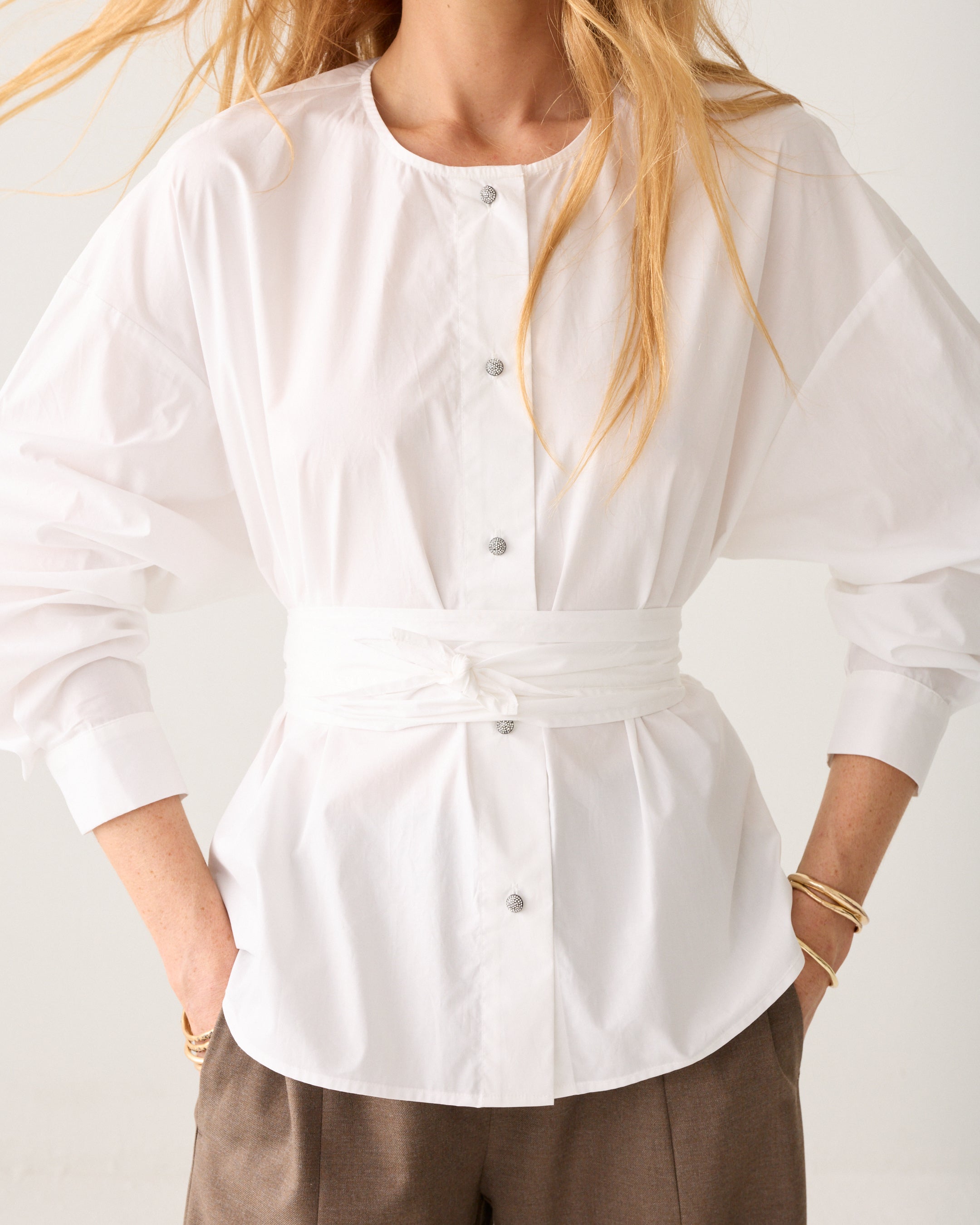 Oversized blouse met strik