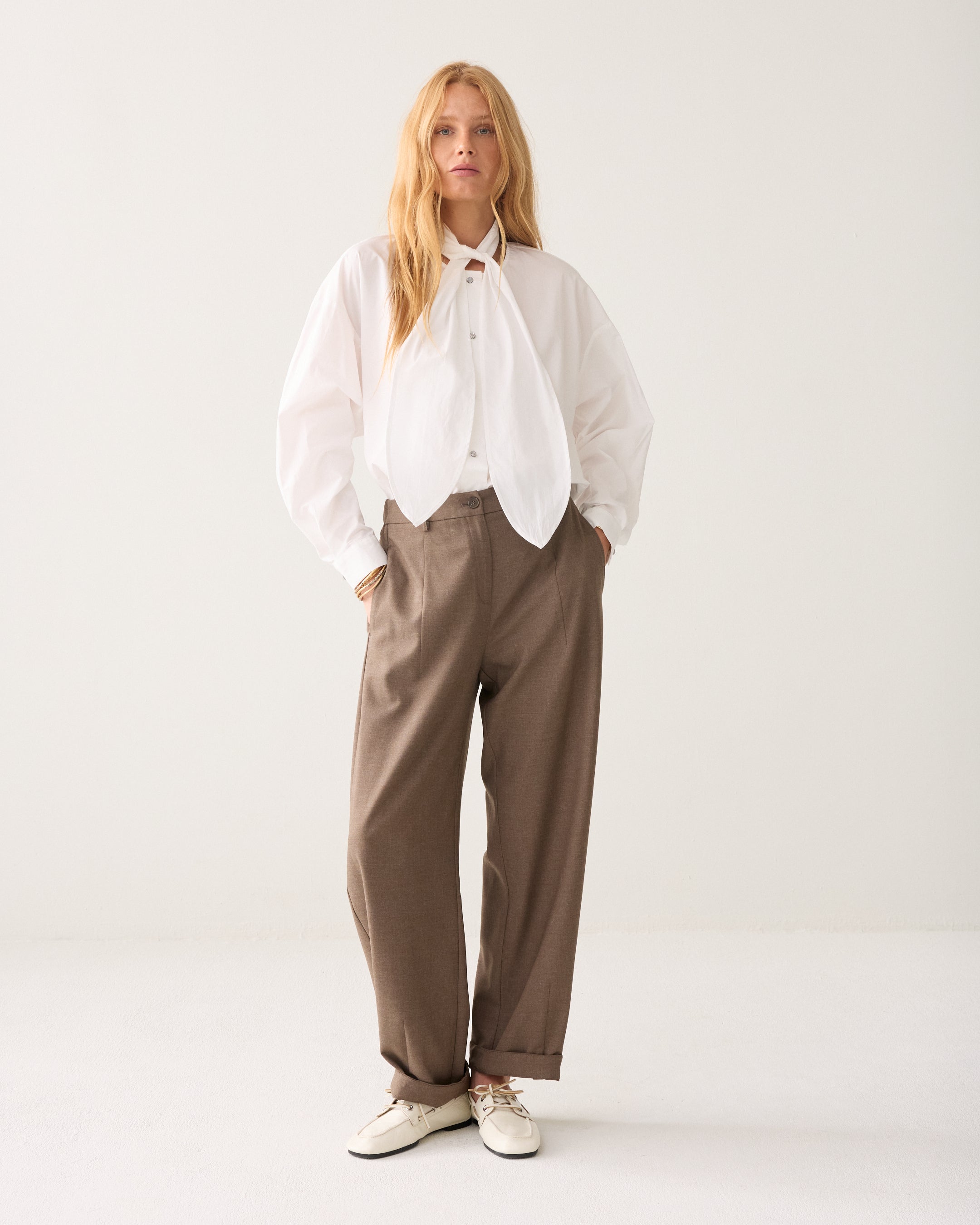 Oversized blouse met strik