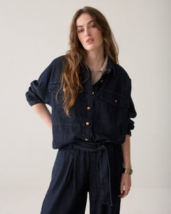 Kimono blouse denim look