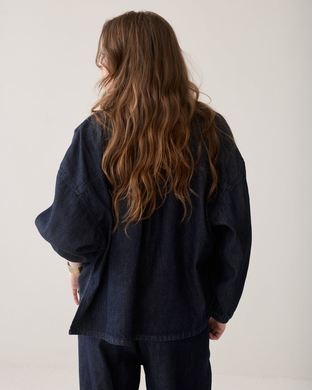 Kimono blouse denim look