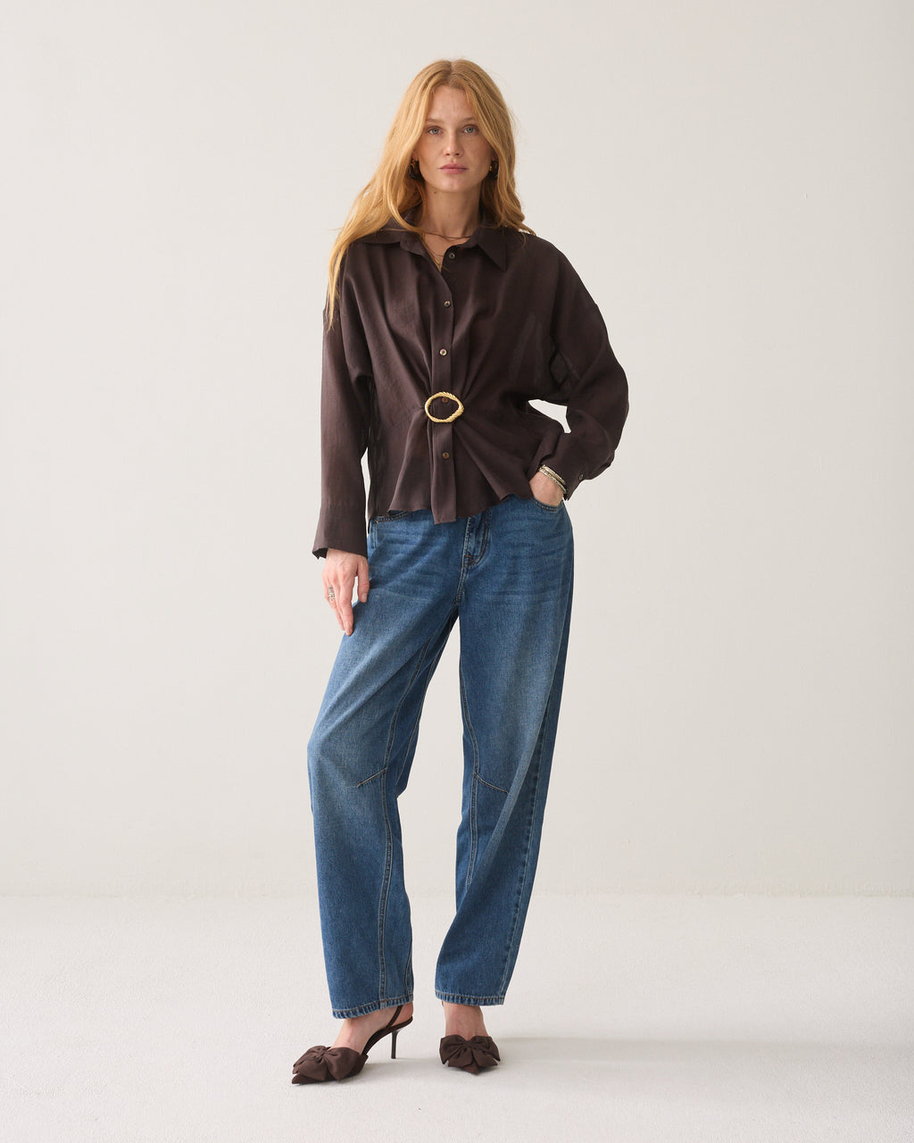 Wear-your-way blouse in lyocell