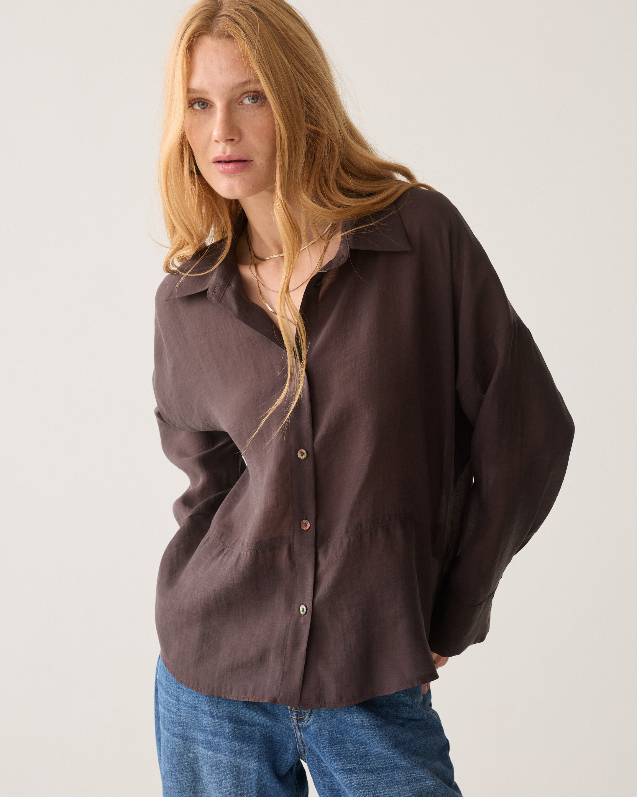 Wear-your-way blouse in lyocell
