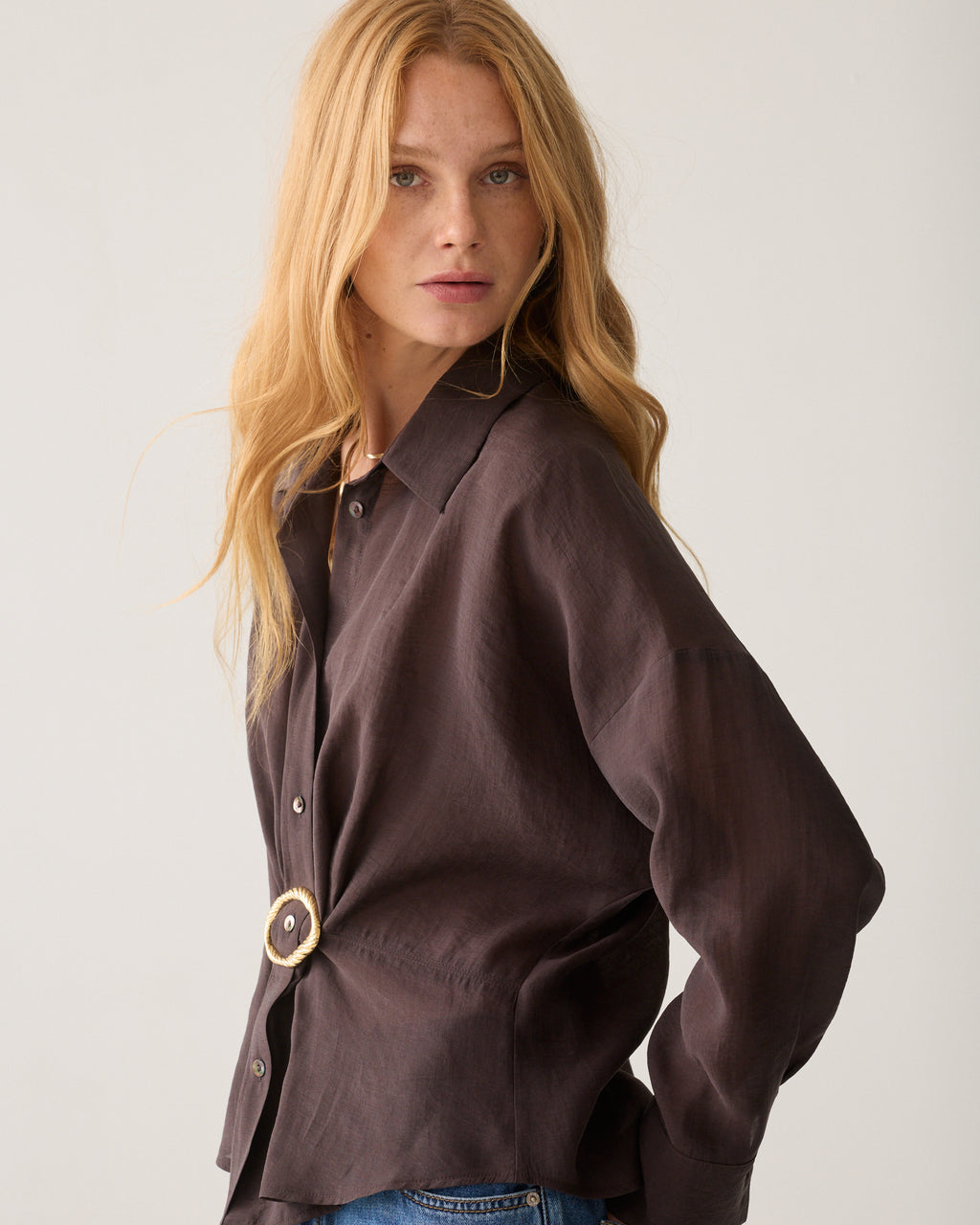 Wear-your-way blouse in lyocell