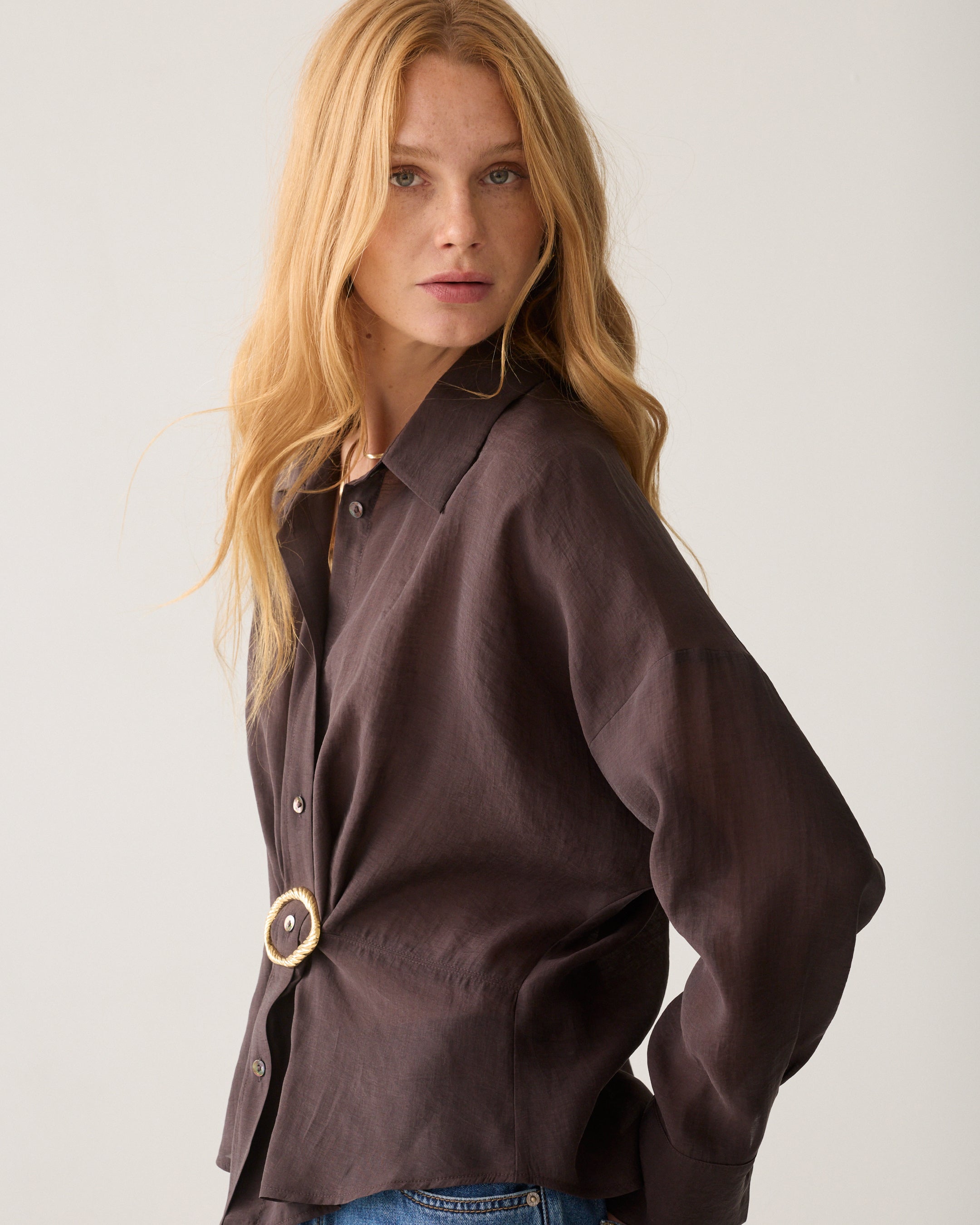 Wear-your-way blouse in lyocell