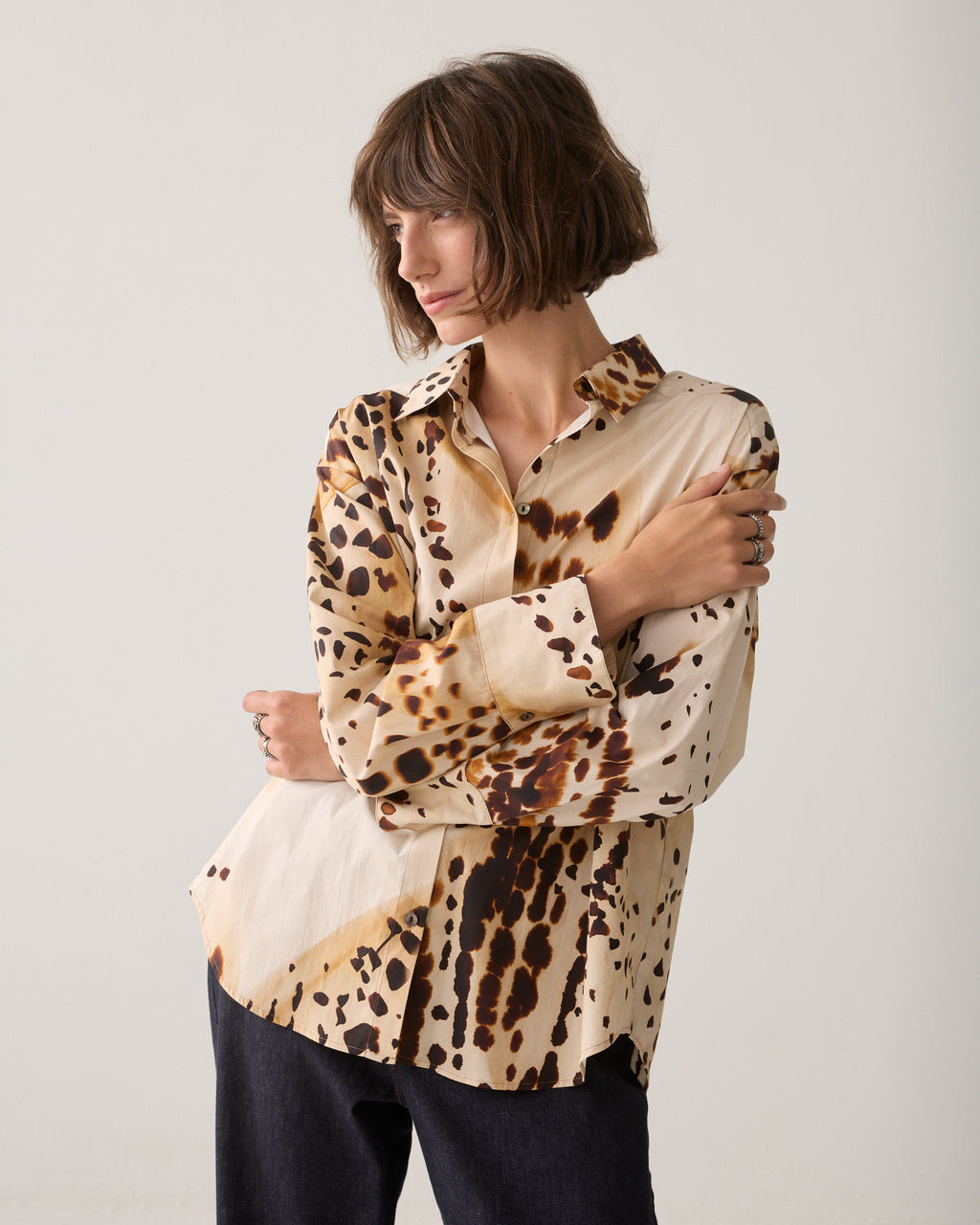 Wear-your-way blouse with animal print