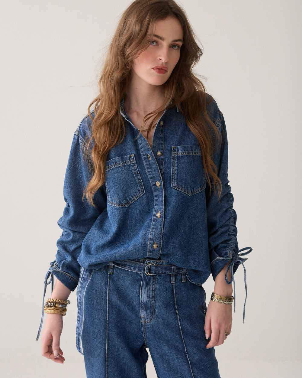 Denim blouse boyfriend fit