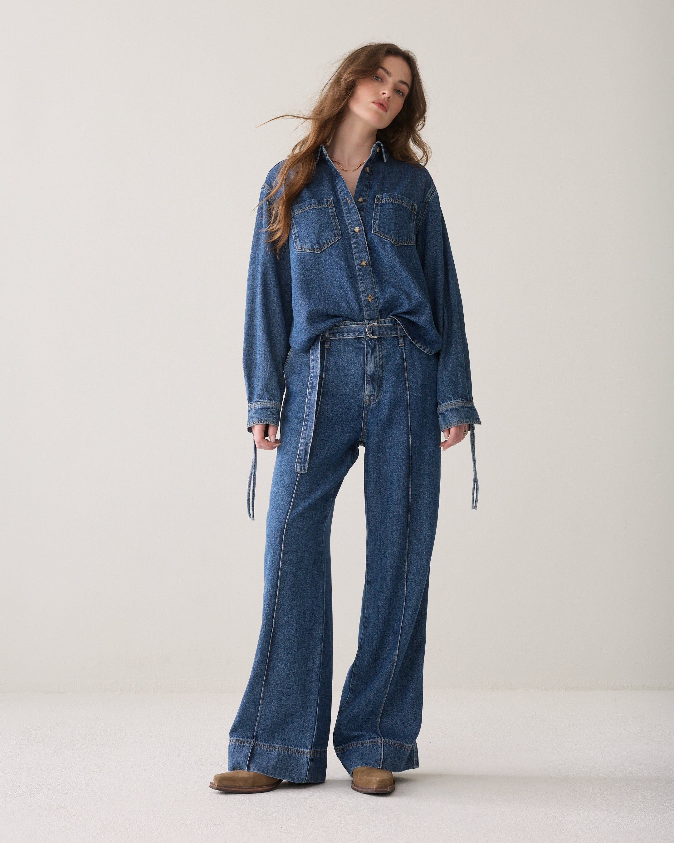 Denim blouse boyfriend fit