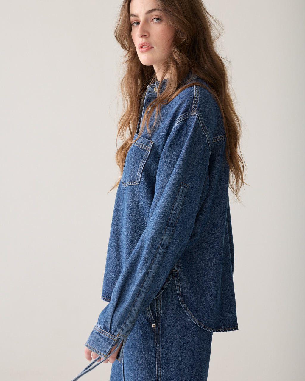 Denim blouse boyfriend fit