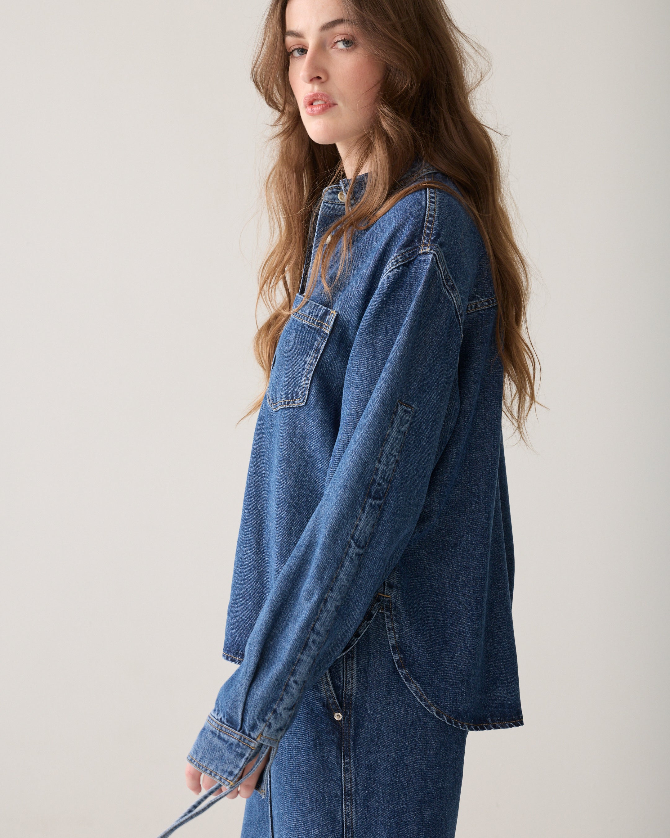 Denim blouse boyfriend fit