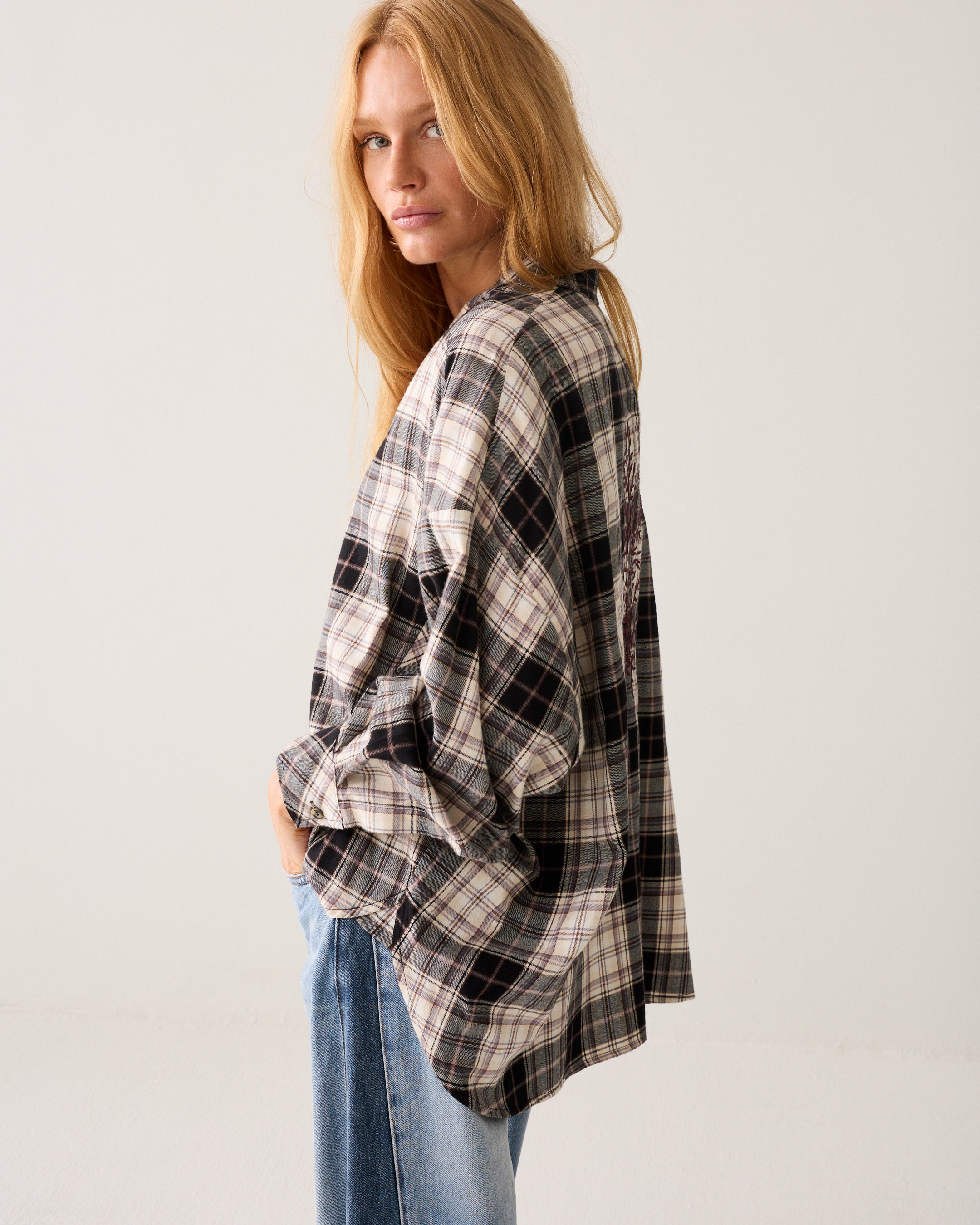 Flanellen ruitjesblouse