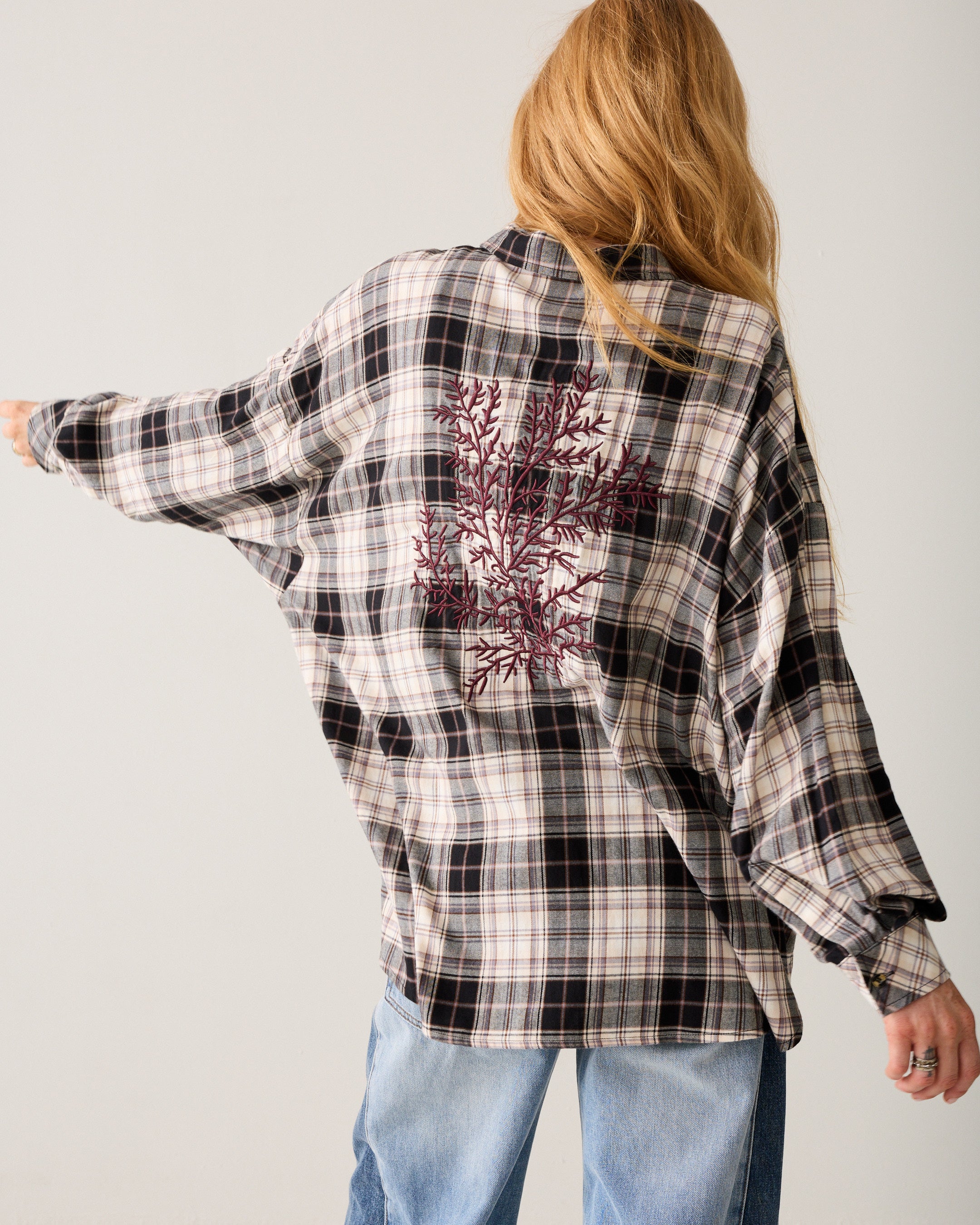 Flanellen ruitjesblouse