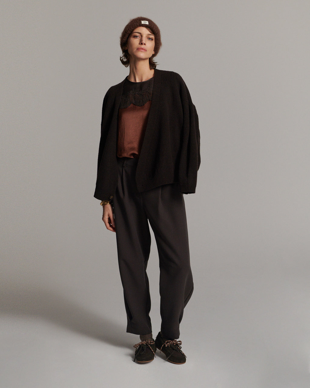 Two tone top met kant