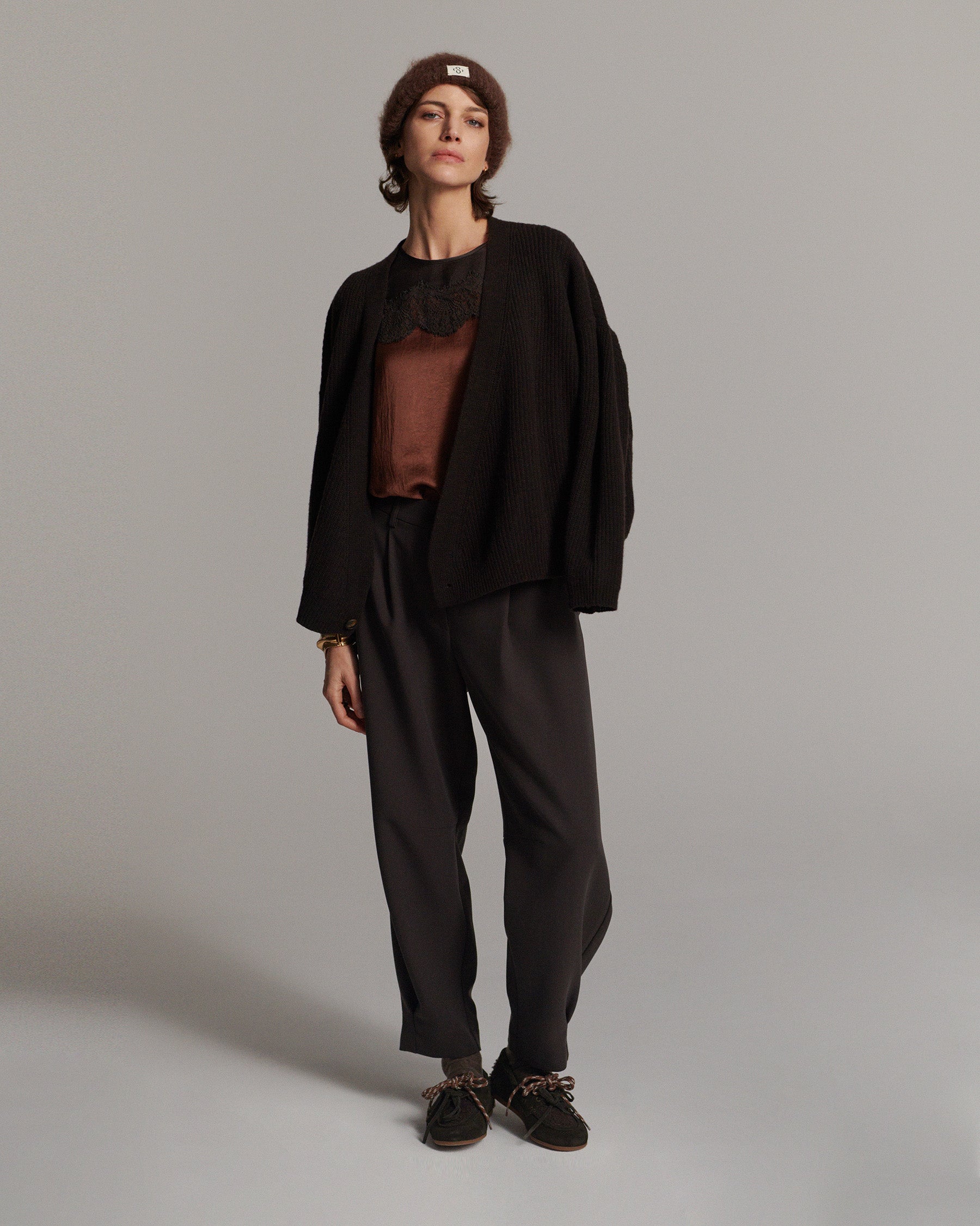 Two tone top met kant