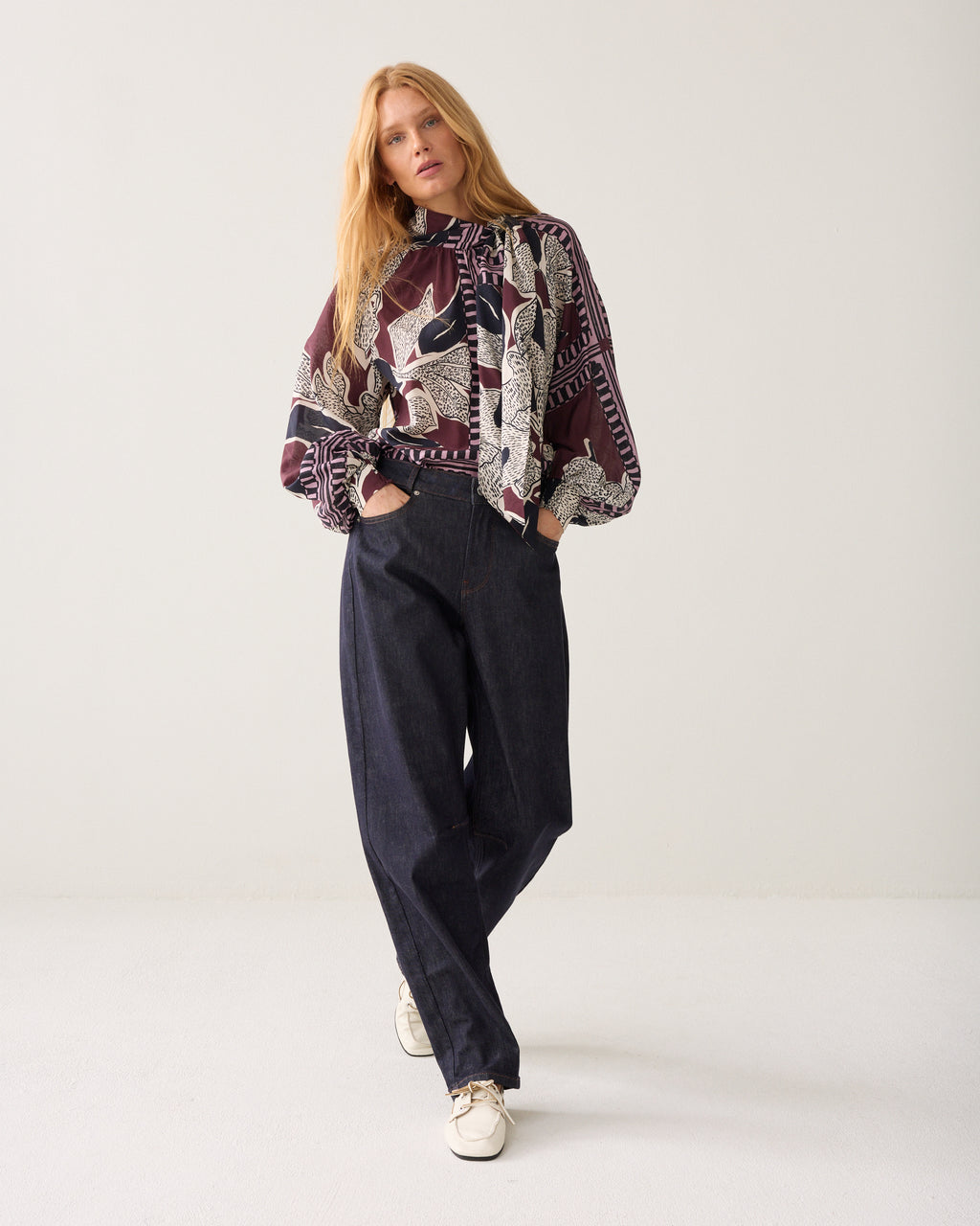 Bow-tie top sjaalprint
