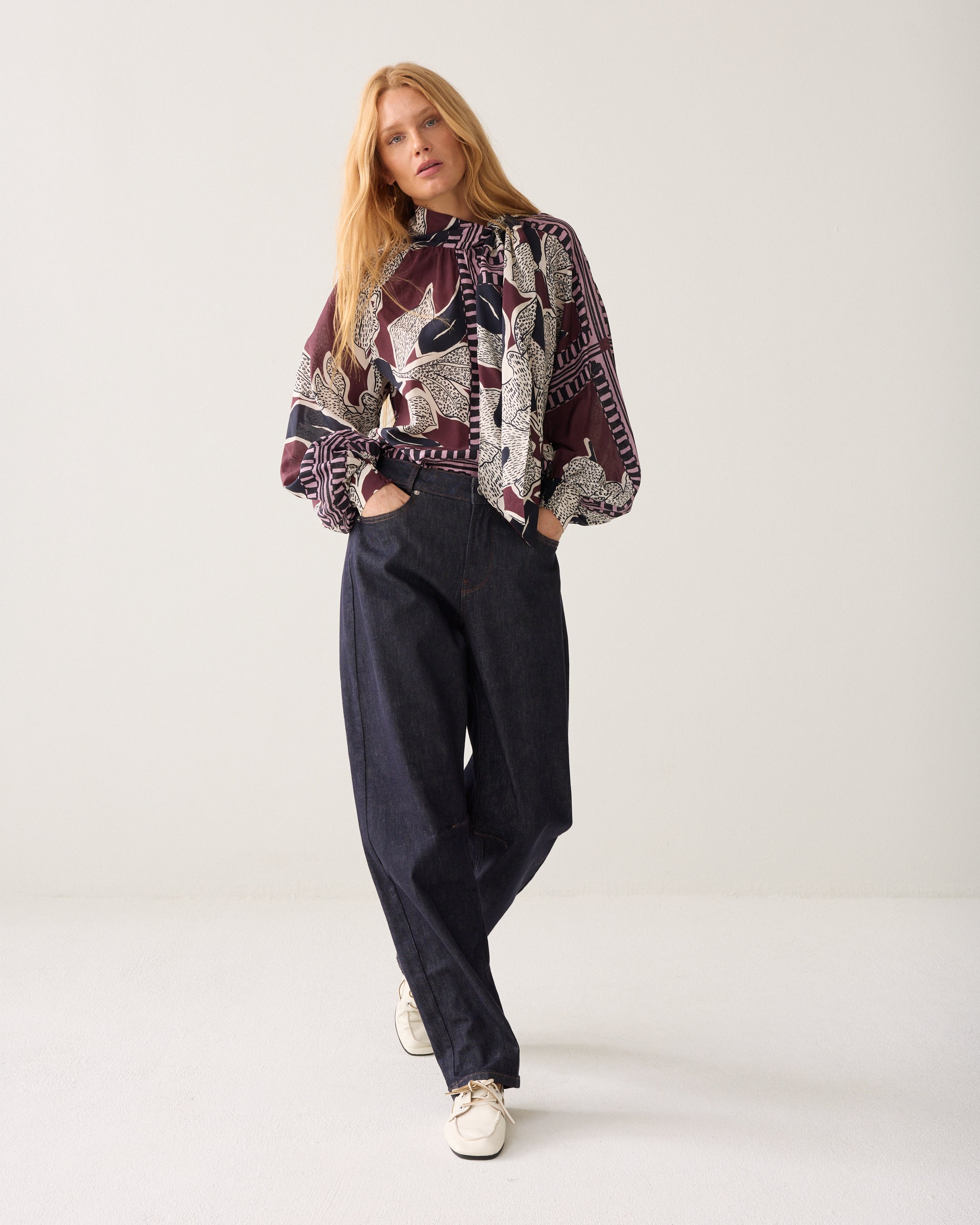 Bow-tie top sjaalprint