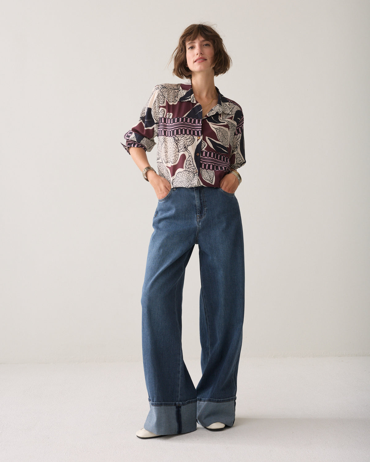 Blouse met sjaalprint