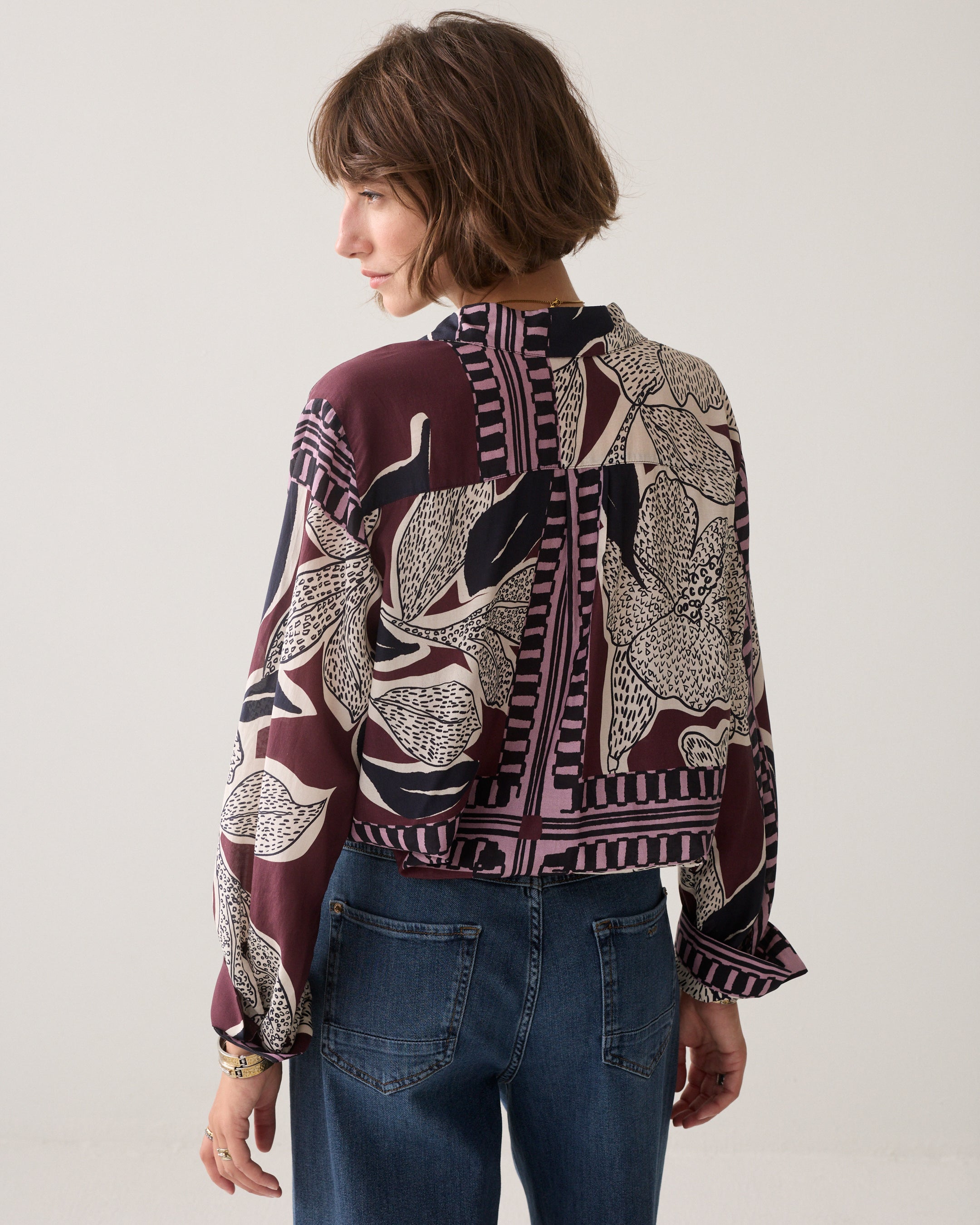 Blouse met sjaalprint