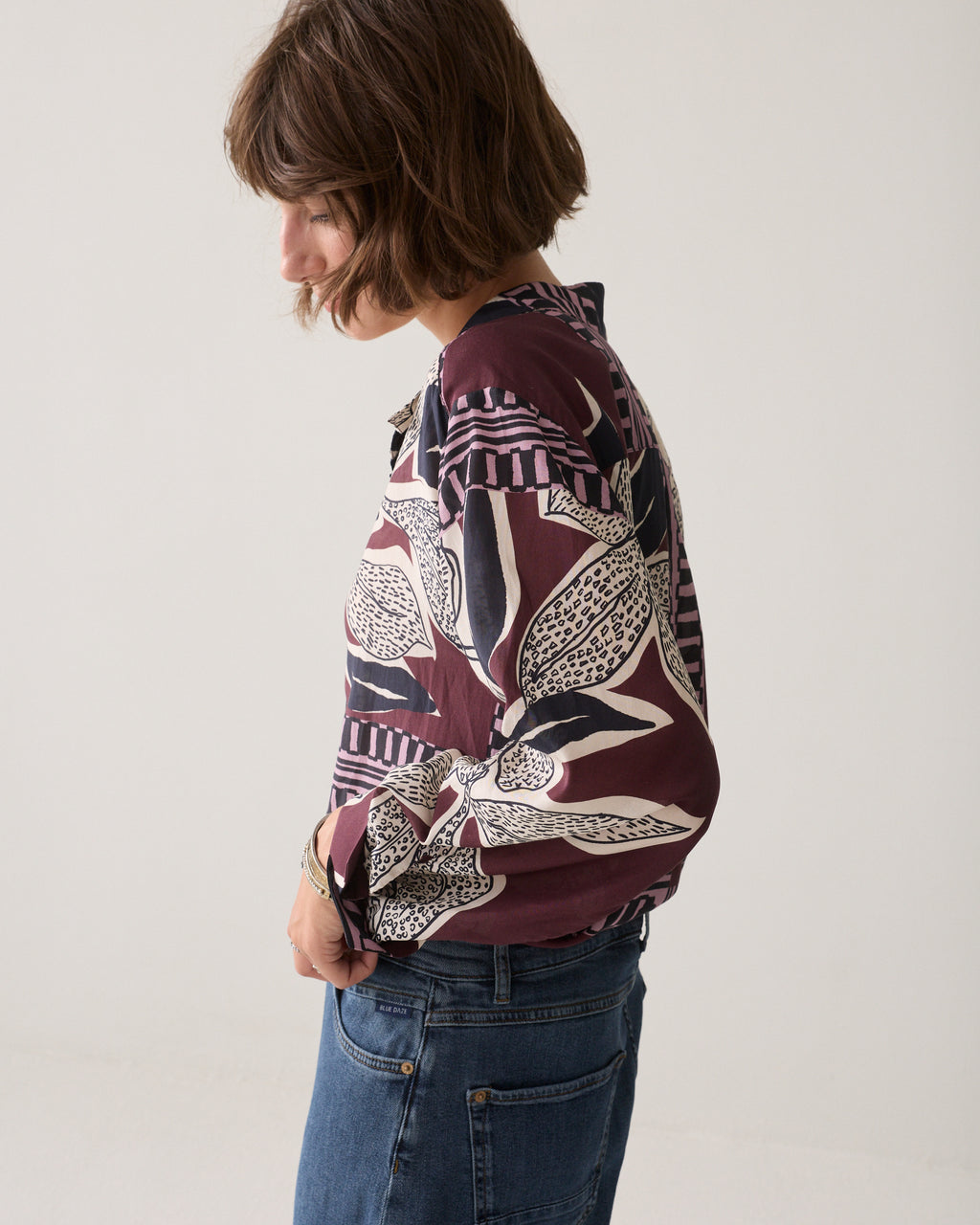 Blouse met sjaalprint