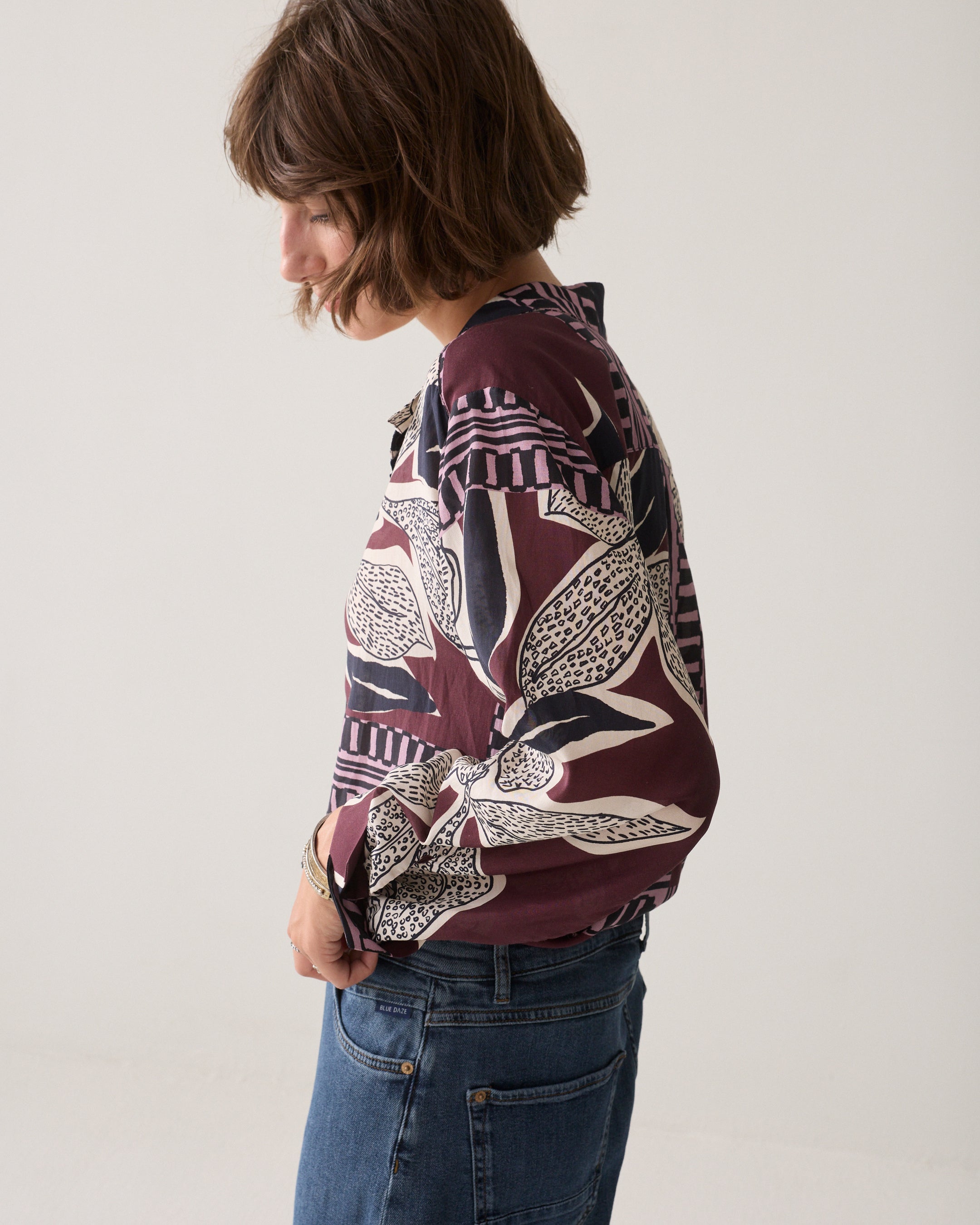 Blouse met sjaalprint
