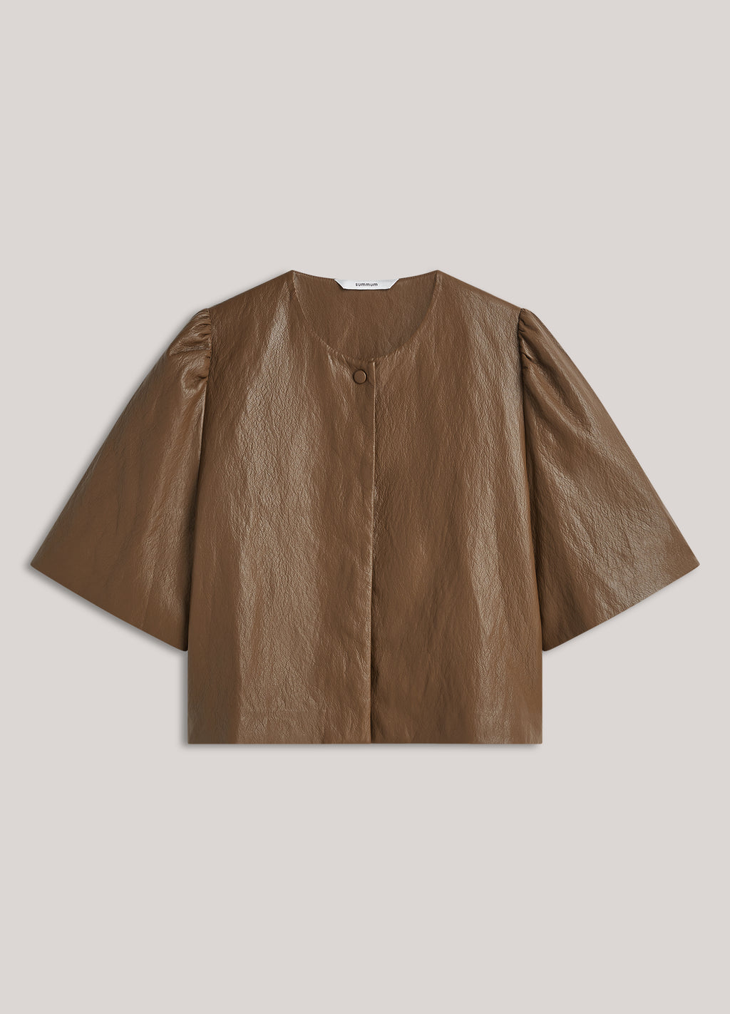 Faux leather blouse jacket