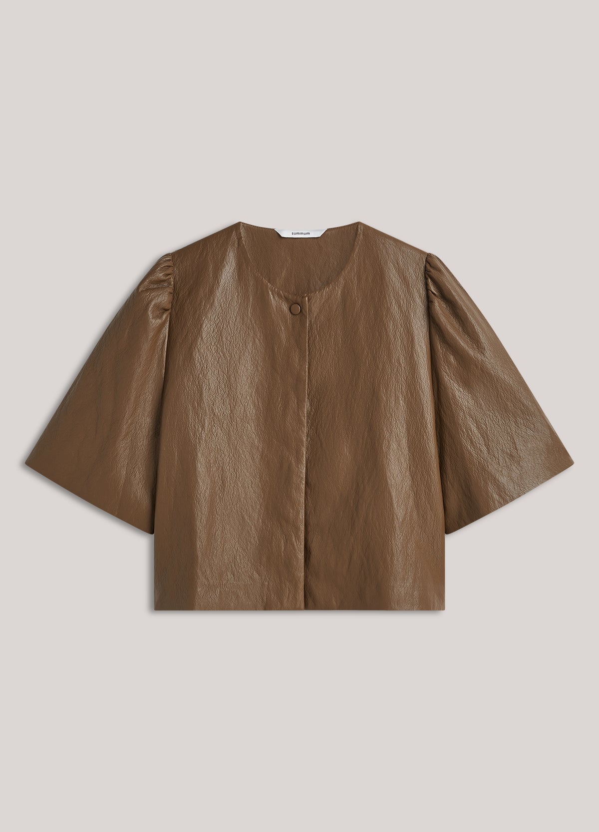 Faux leather blouse jacket