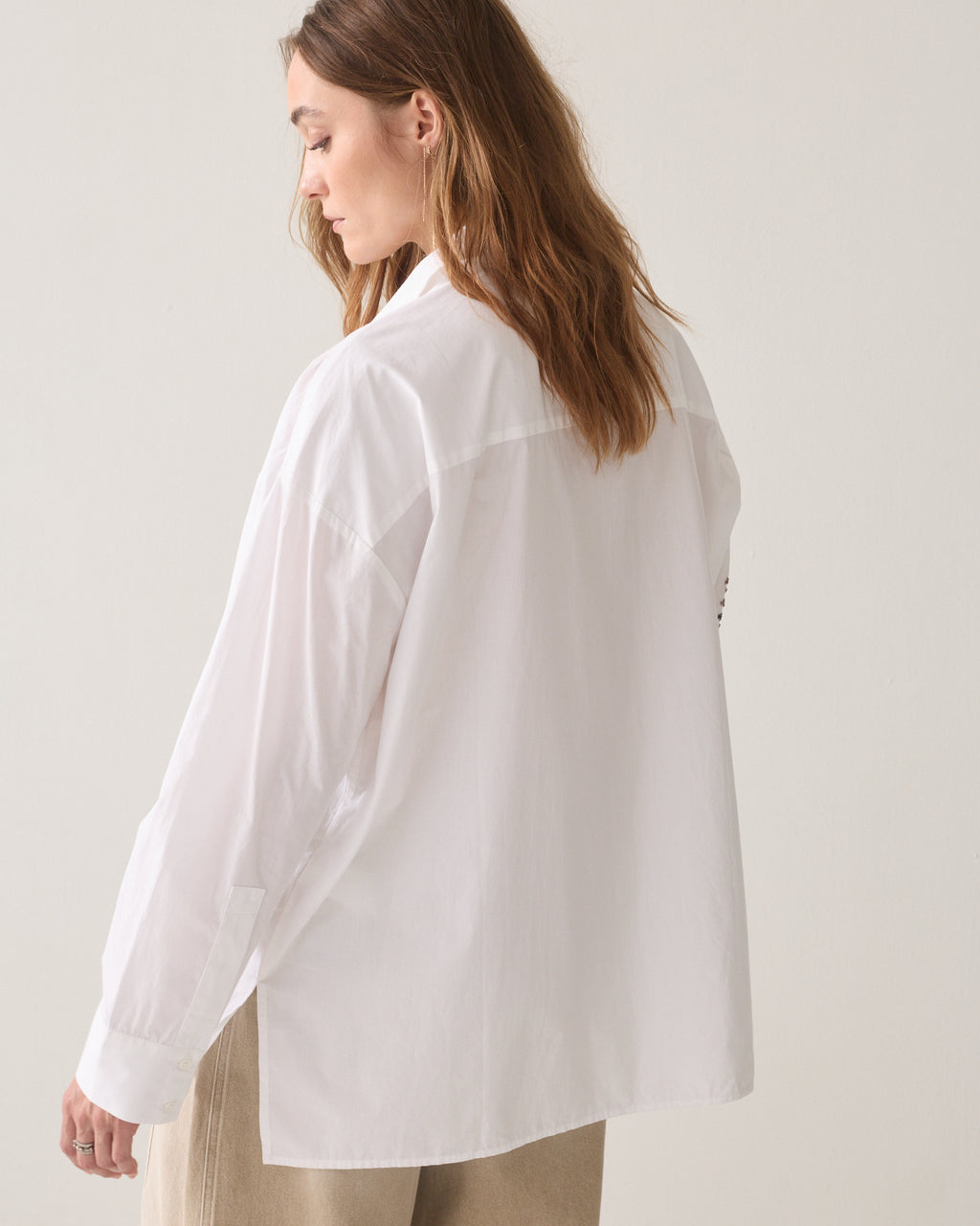 Boyfriend-Bluse mit Pailletten