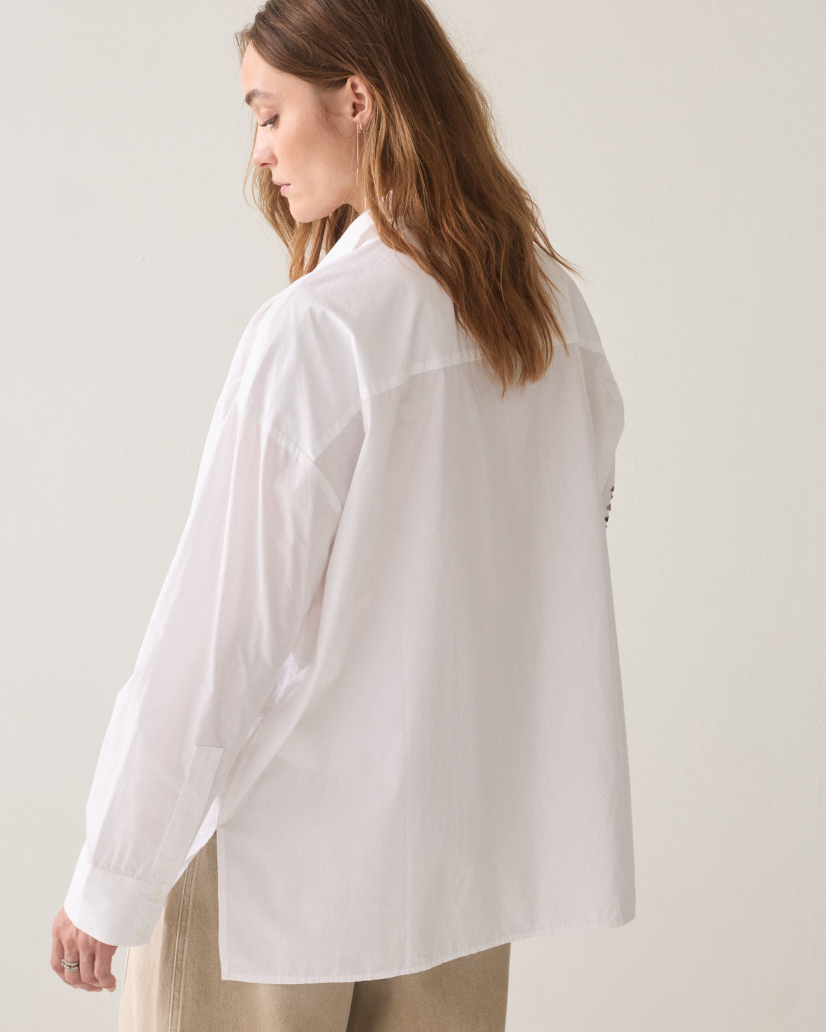 Boyfriend-Bluse mit Pailletten