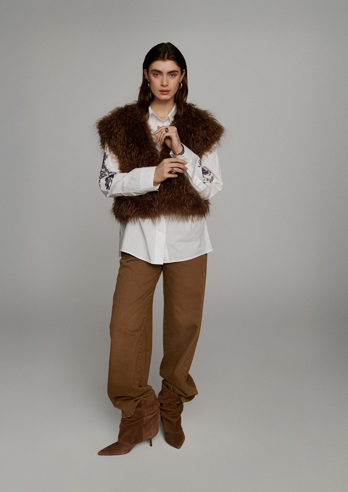 Boyfriend-Bluse mit Pailletten