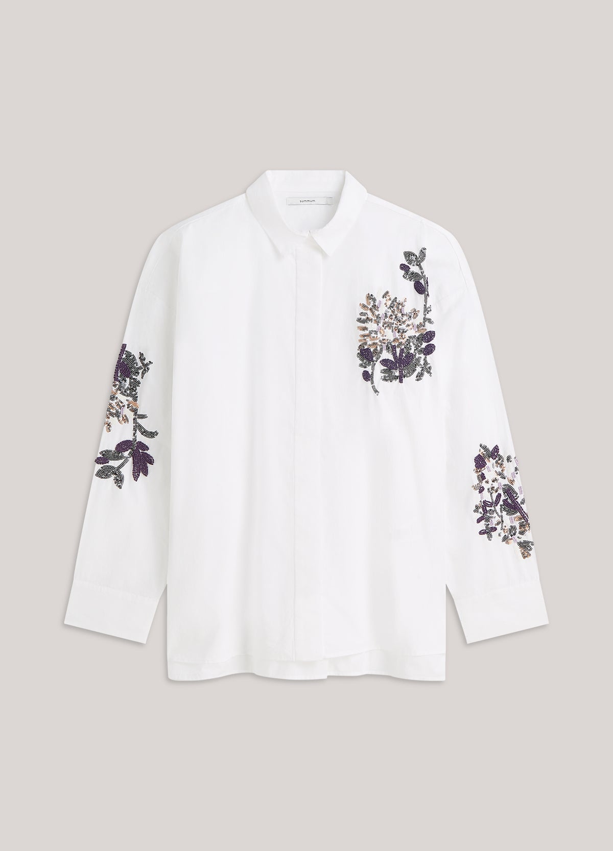 Boyfriend-Bluse mit Pailletten