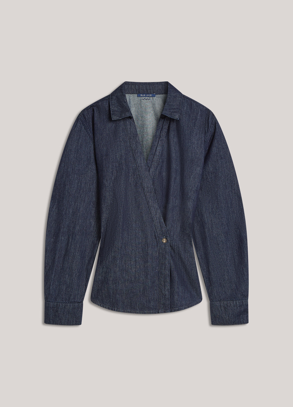 Denim blouse ballonmouw