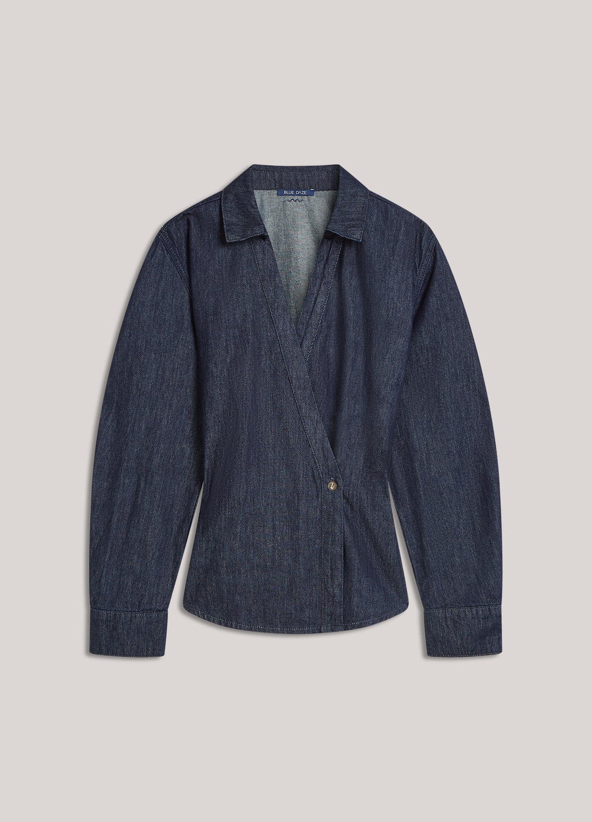 Denim blouse ballonmouw