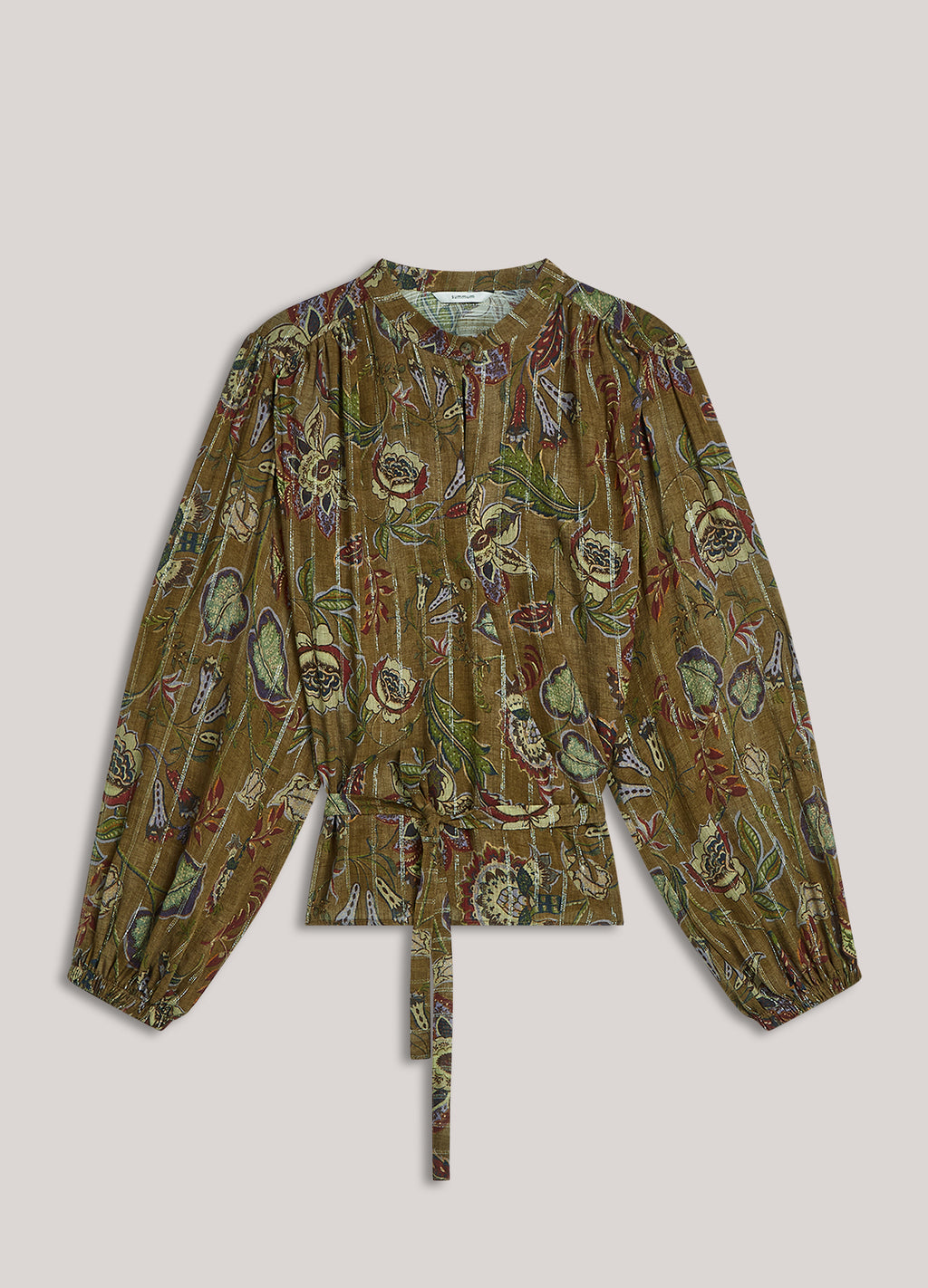 Wrap blouse with print