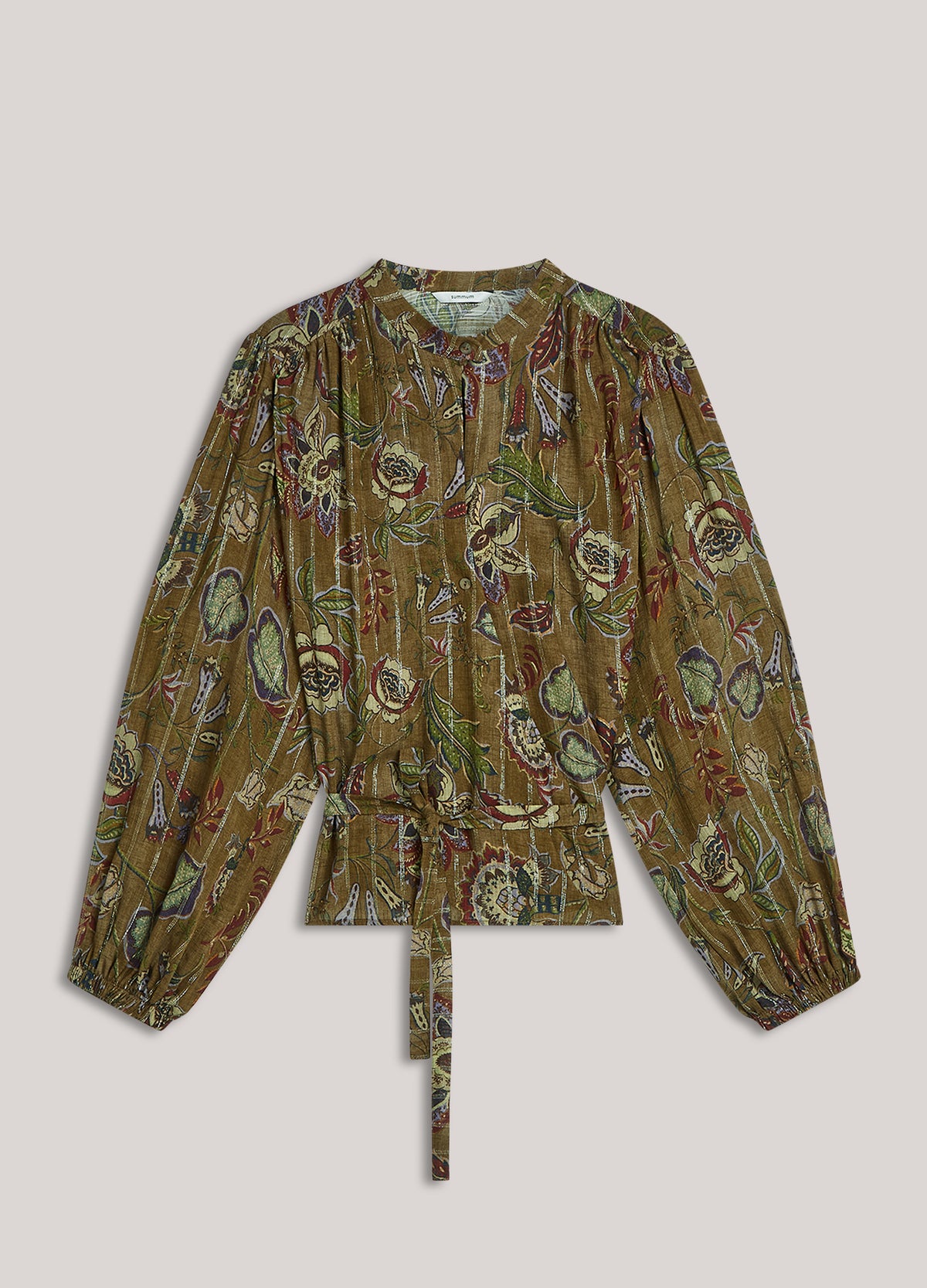Wrap blouse with print
