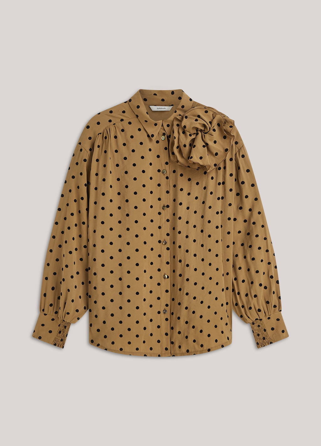 Blouse with flock polka dot print