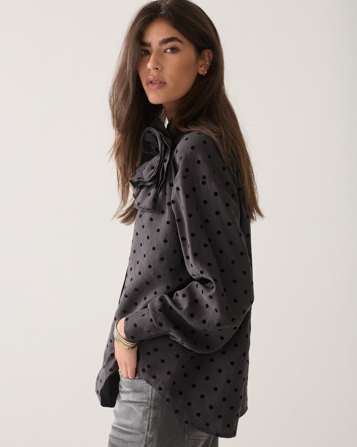 Bluse Flock-Punkte
