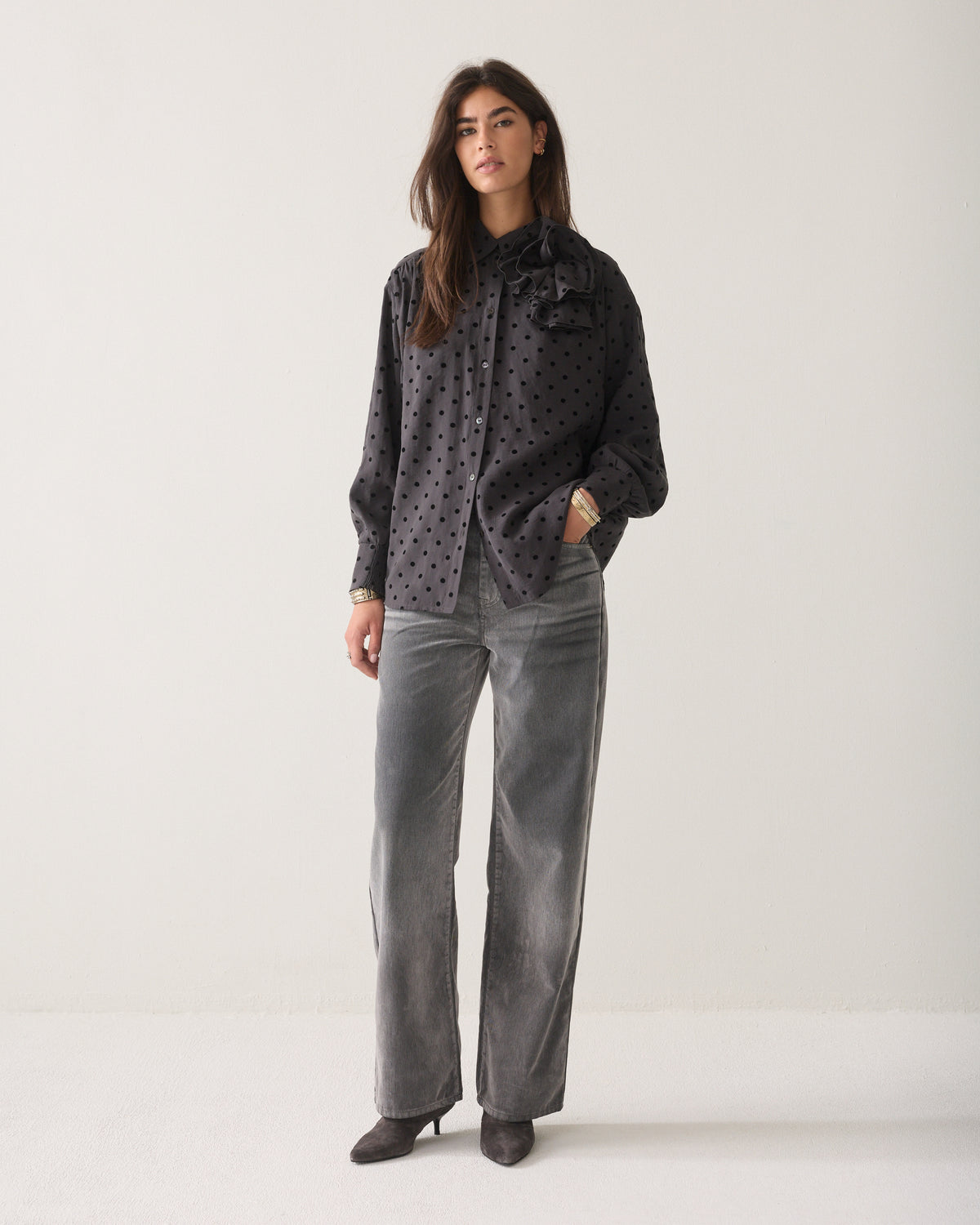 Bluse Flock-Punkte