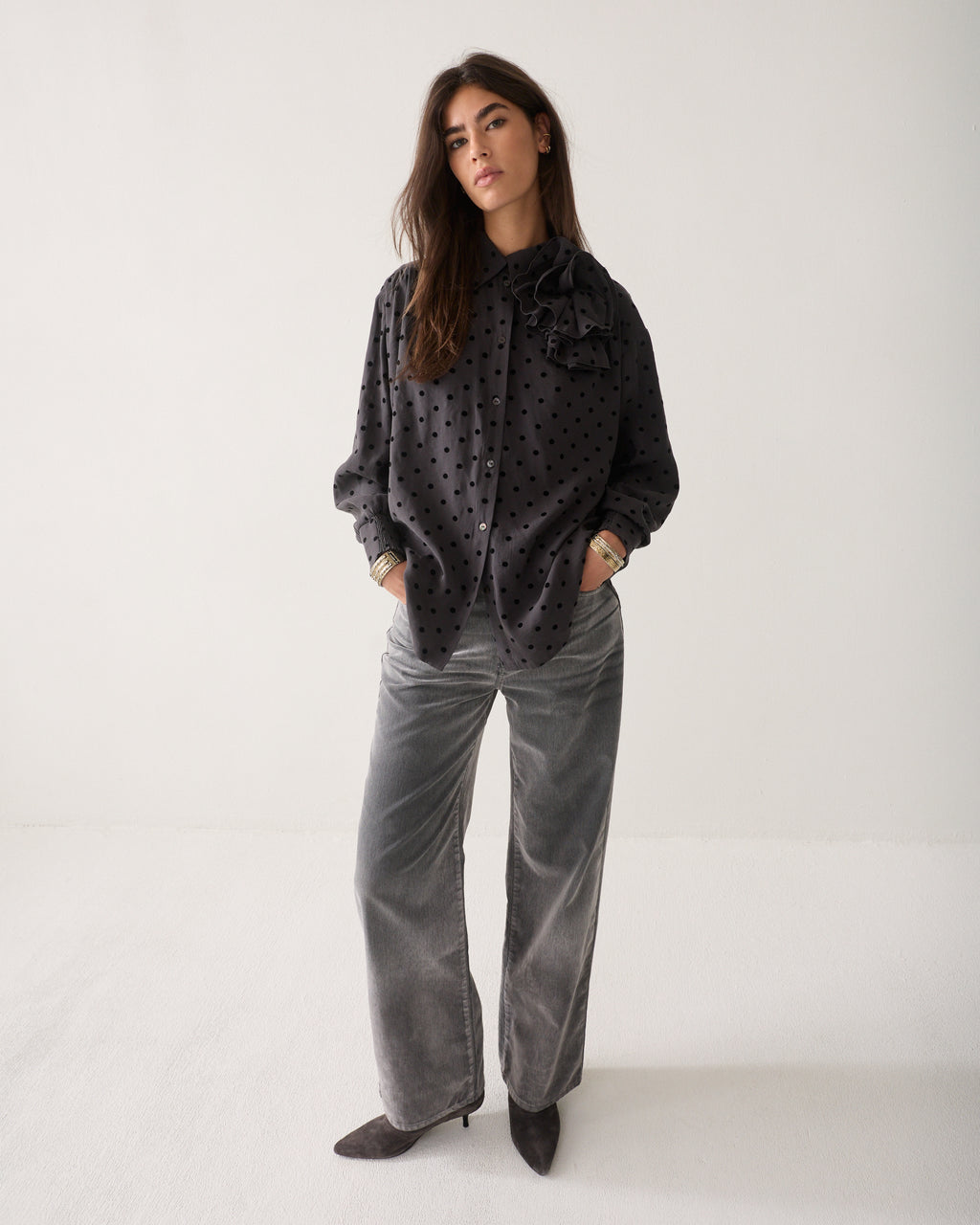 Bluse Flock-Punkte