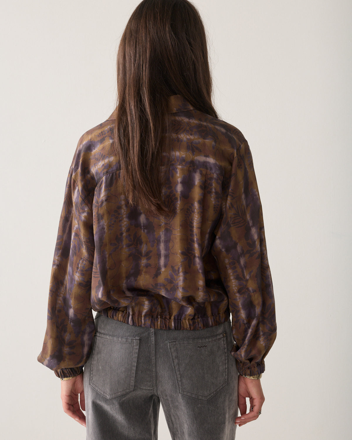 Misty flower cropped blouse