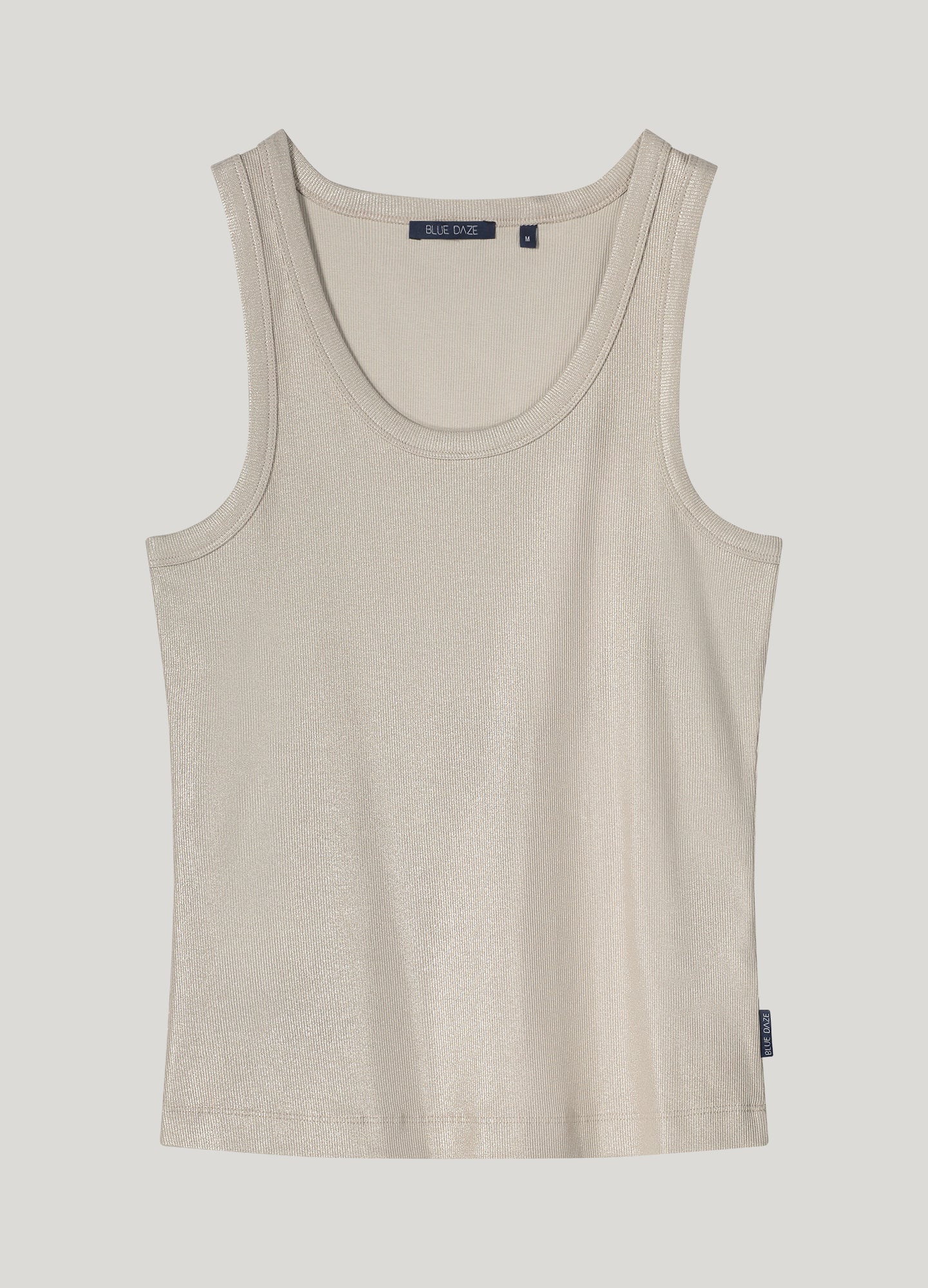 Tanktop van stretch ribstof