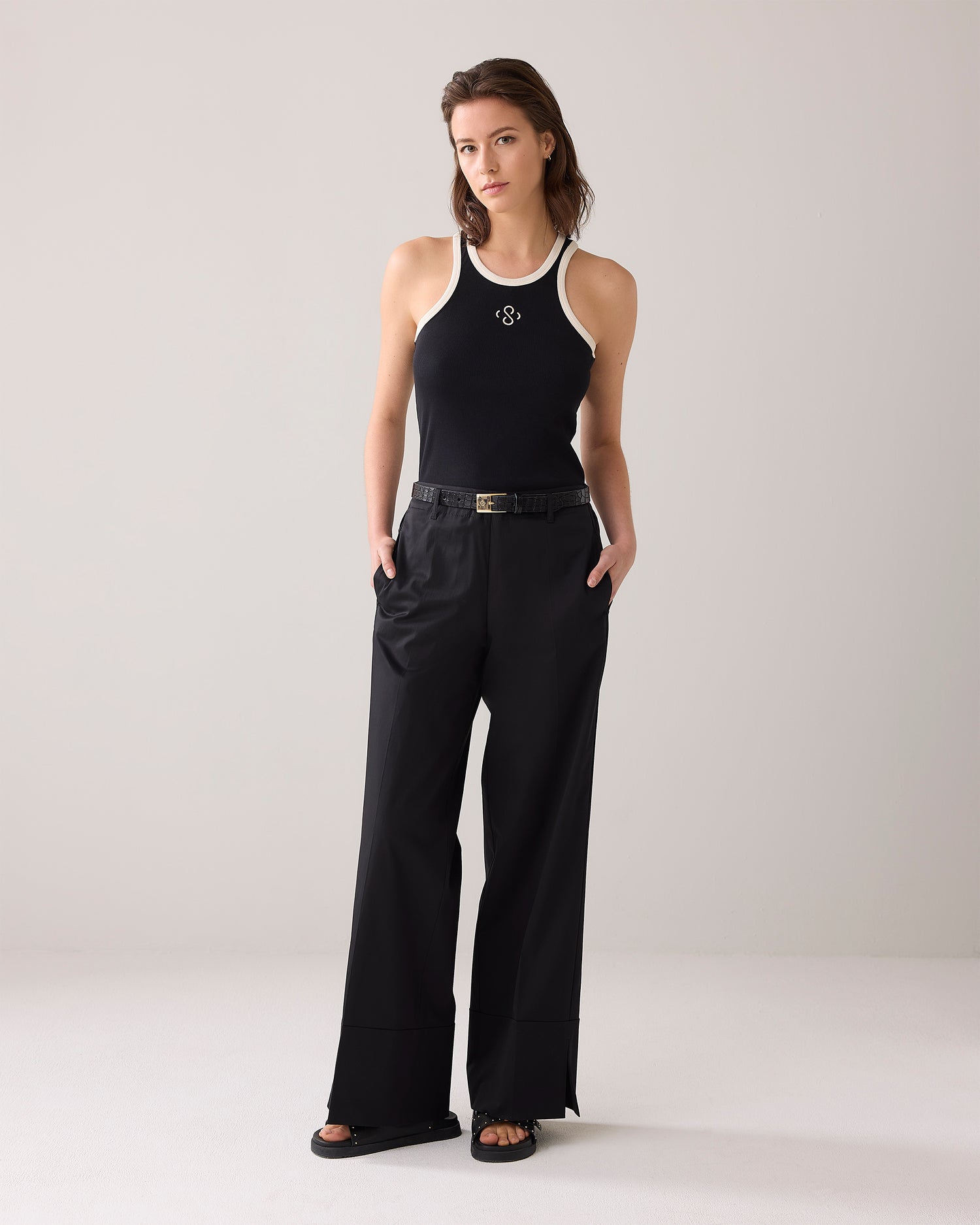 Ribbed halter singlet