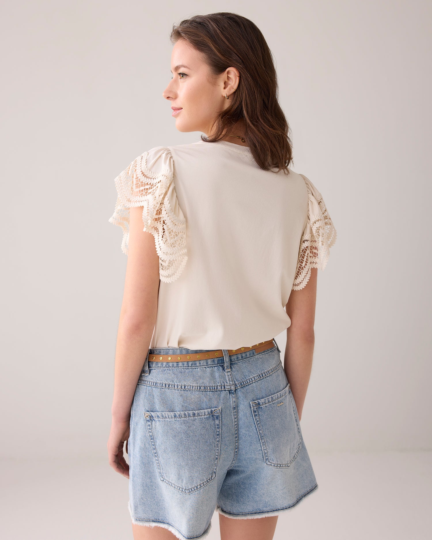 Jersey top with butterfly sleeve