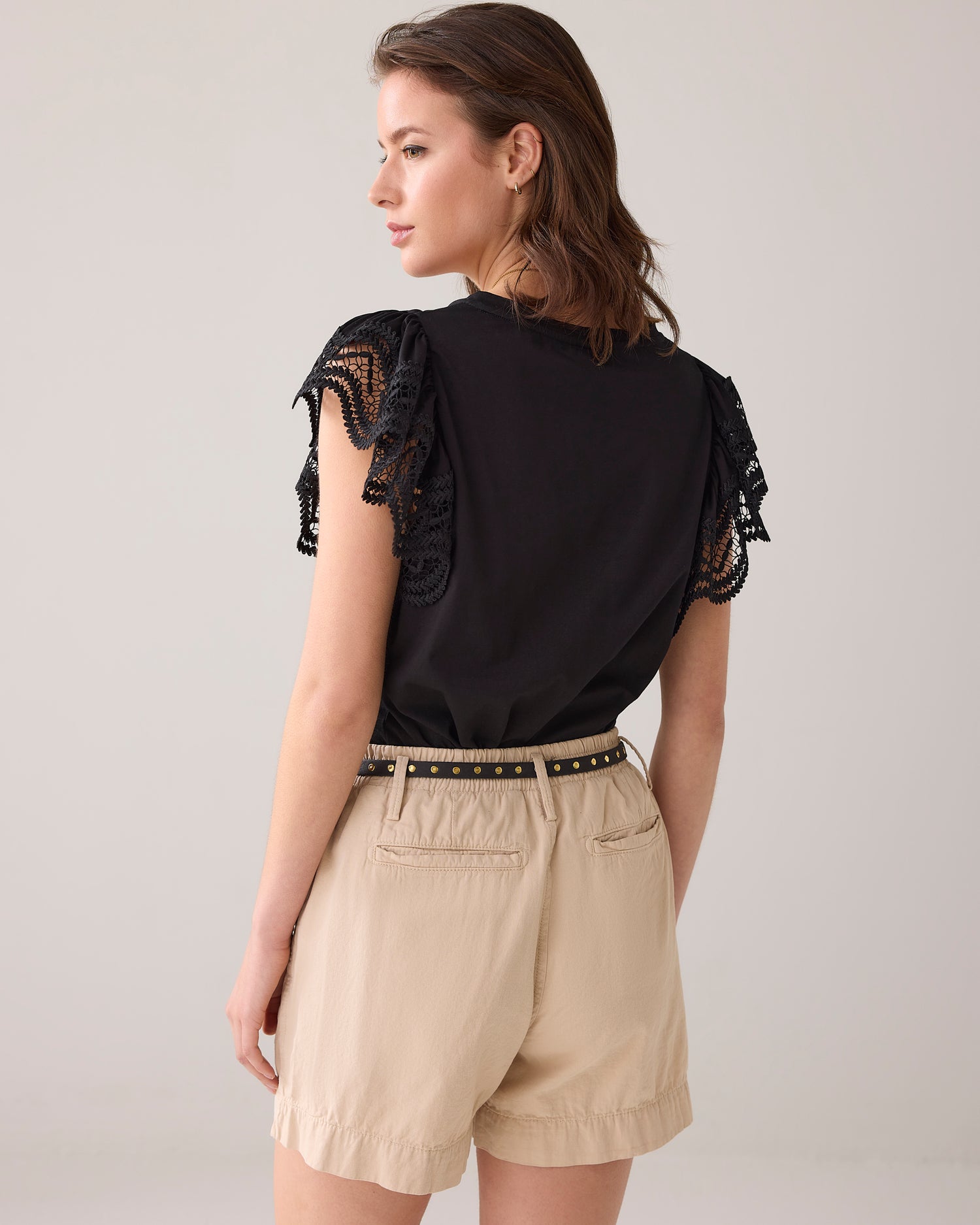 Jersey top with butterfly sleeve