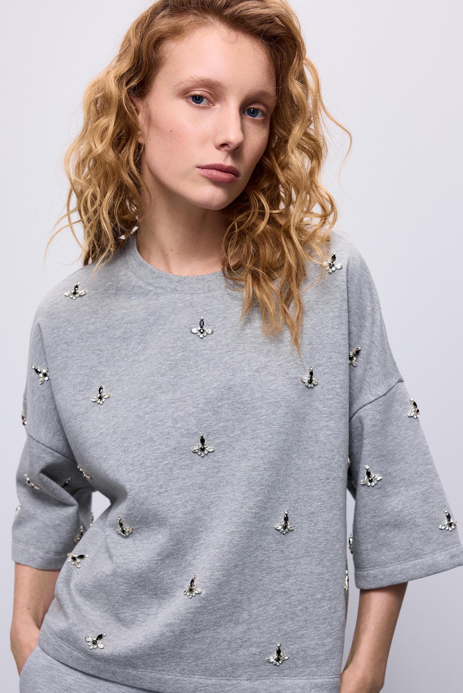 Sweat-top met strass