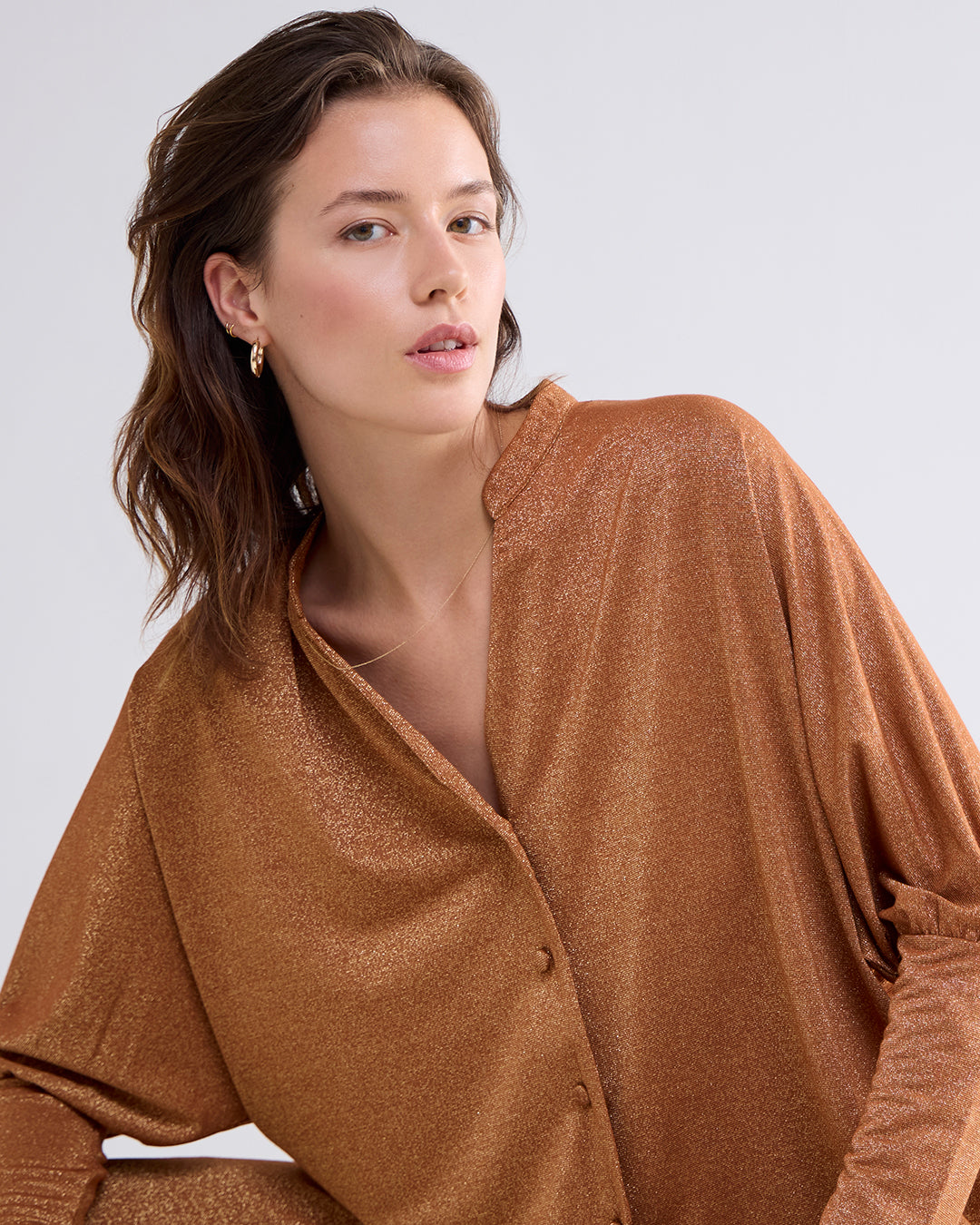 Oversized vestje metallic