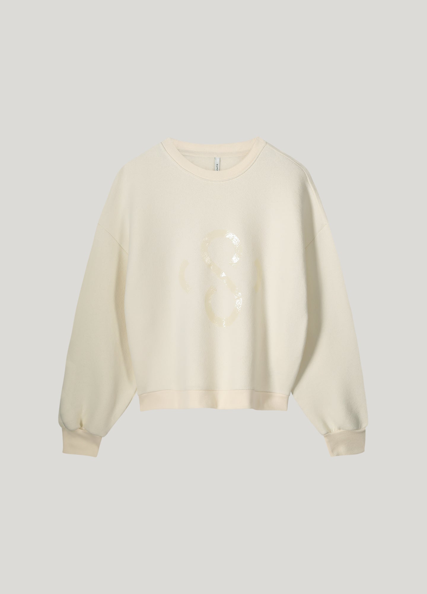 Casual sweater met strass logo