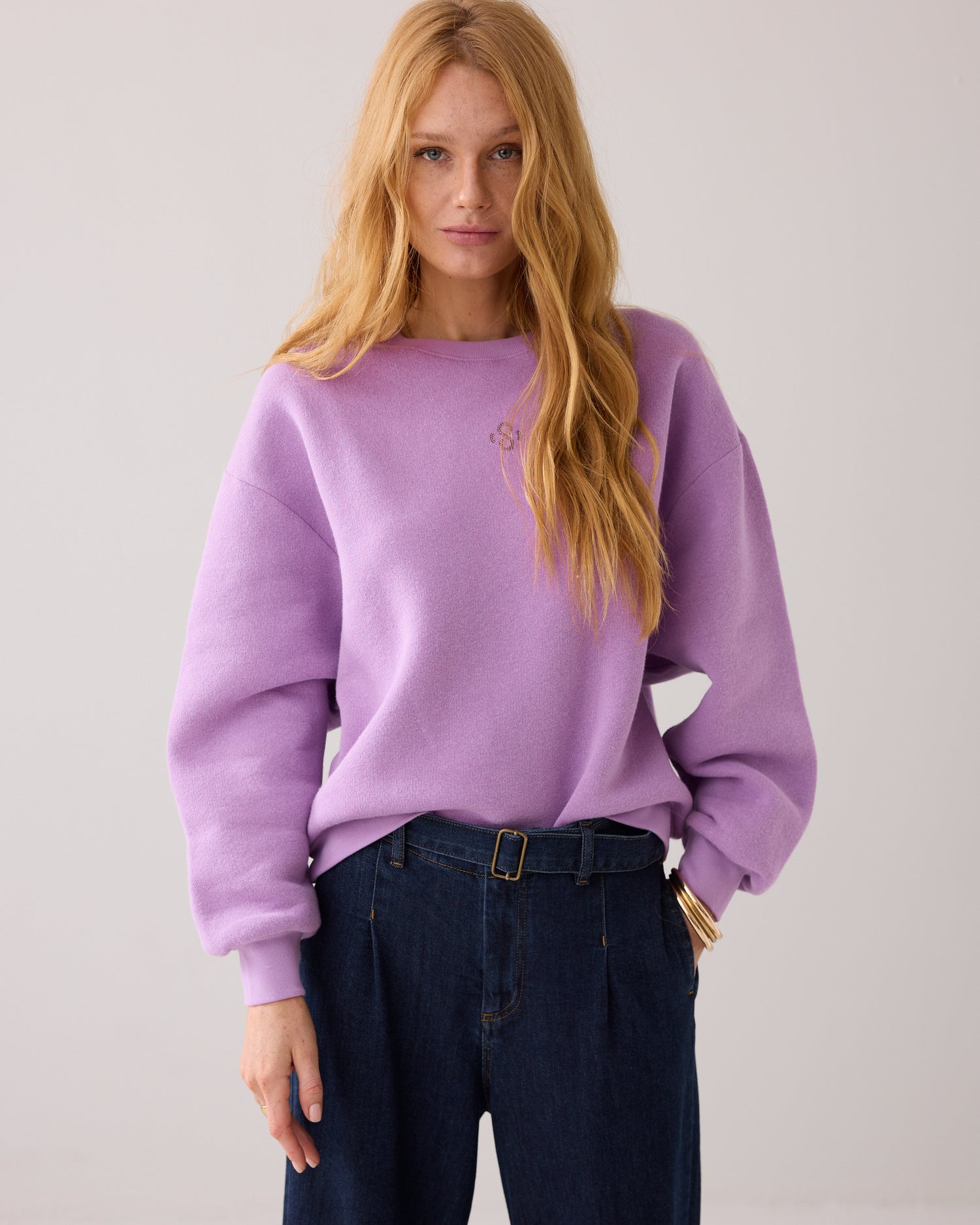 Casual Sweater mit Strasslogo